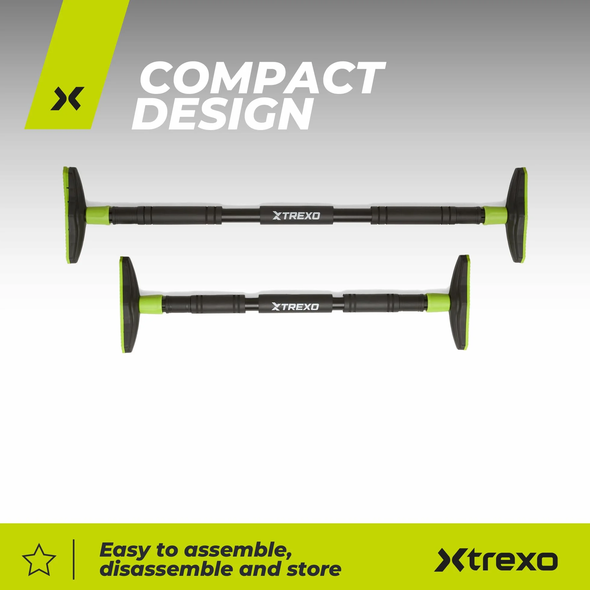 XTREXO Drążek do podciągania regulowany 70-96 cm stalowy szary 150 kg