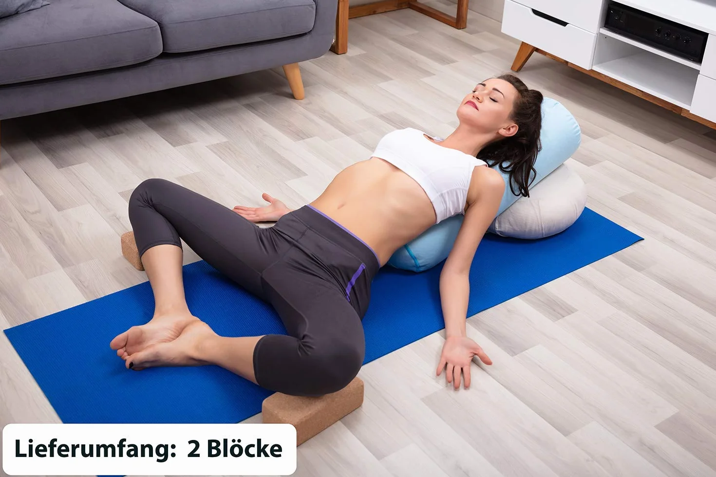 Zestaw klocków do jogi 2 korki 100% naturalny - Hatha Klotz również dla początkujących Medytacja i pilates, pleców, ćwiczeń rozciągających i treningu blokującego,