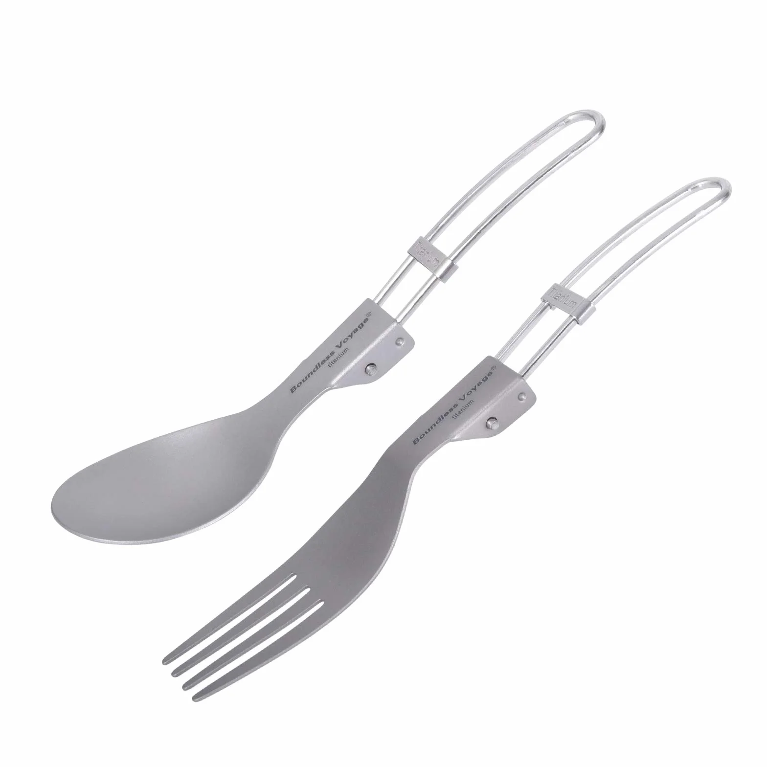 iBasingo Ti1024T Ti1024T zestaw sztućców kempingowych z tytanu, składana łyżka, widelec, zupa, ryż, łyżka, do użytku na zewnątrz, przenośne, małe, lekkie, płaskie naczynia, podróże służbowe, piknik
