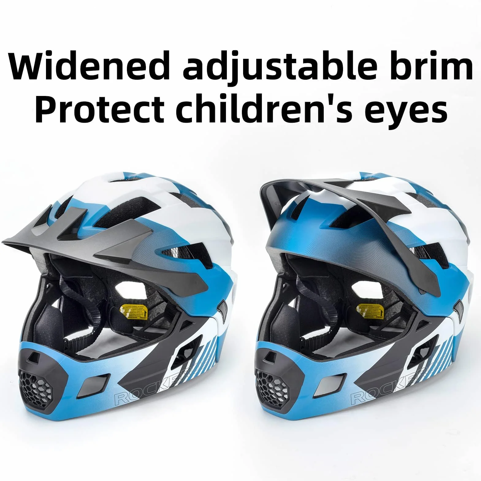 ROCKBROS Kask Rowerowy dla Dzieci i Młodzież, Regulowany, Rozmiar M/S 48-54 cm, Zielony Niebieski Szary