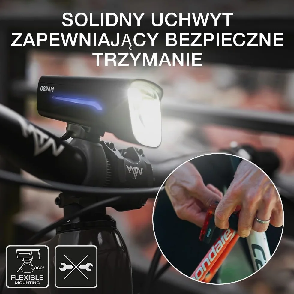 OSRAM LEDsBIKE RACE 80 SET, zestaw akumulatorowych lampek rowerowych LED, 80 luksów