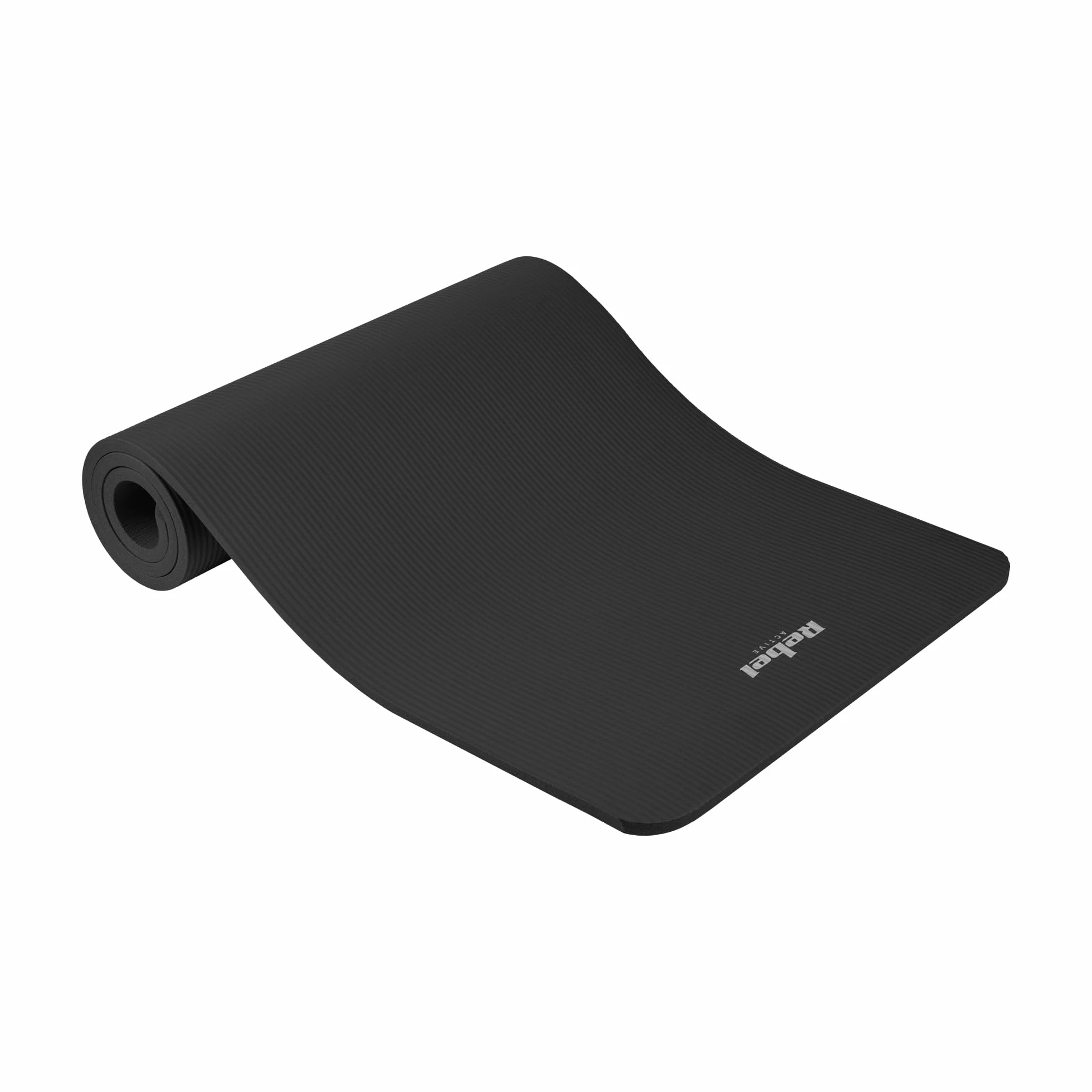 Rebel Mata Gimnastyczna do Ćwiczeń Joga Pilates Fitness 183x61cm Grubość 1,5cm Materiał NBR Czarna RBA-3151-BK