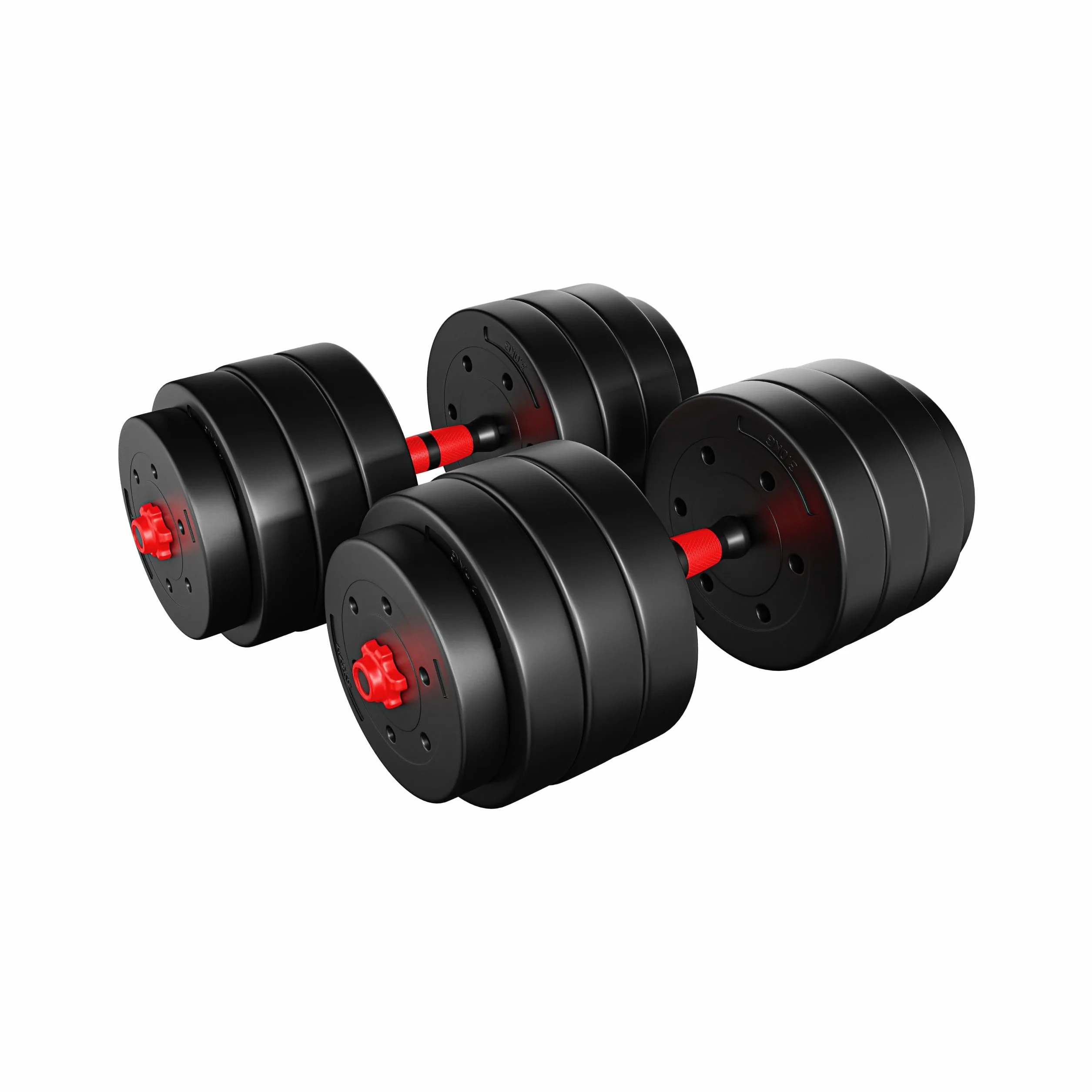 ATHLER Lion 45 | zestaw hantli 40 kg | zestaw hantli 4 w 1 | regulowana waga | 16 krążków do hantli 2 sztangi | krótkie hantle długie hantle kettlebell | do treningu siłowego, fitnessu, domu na