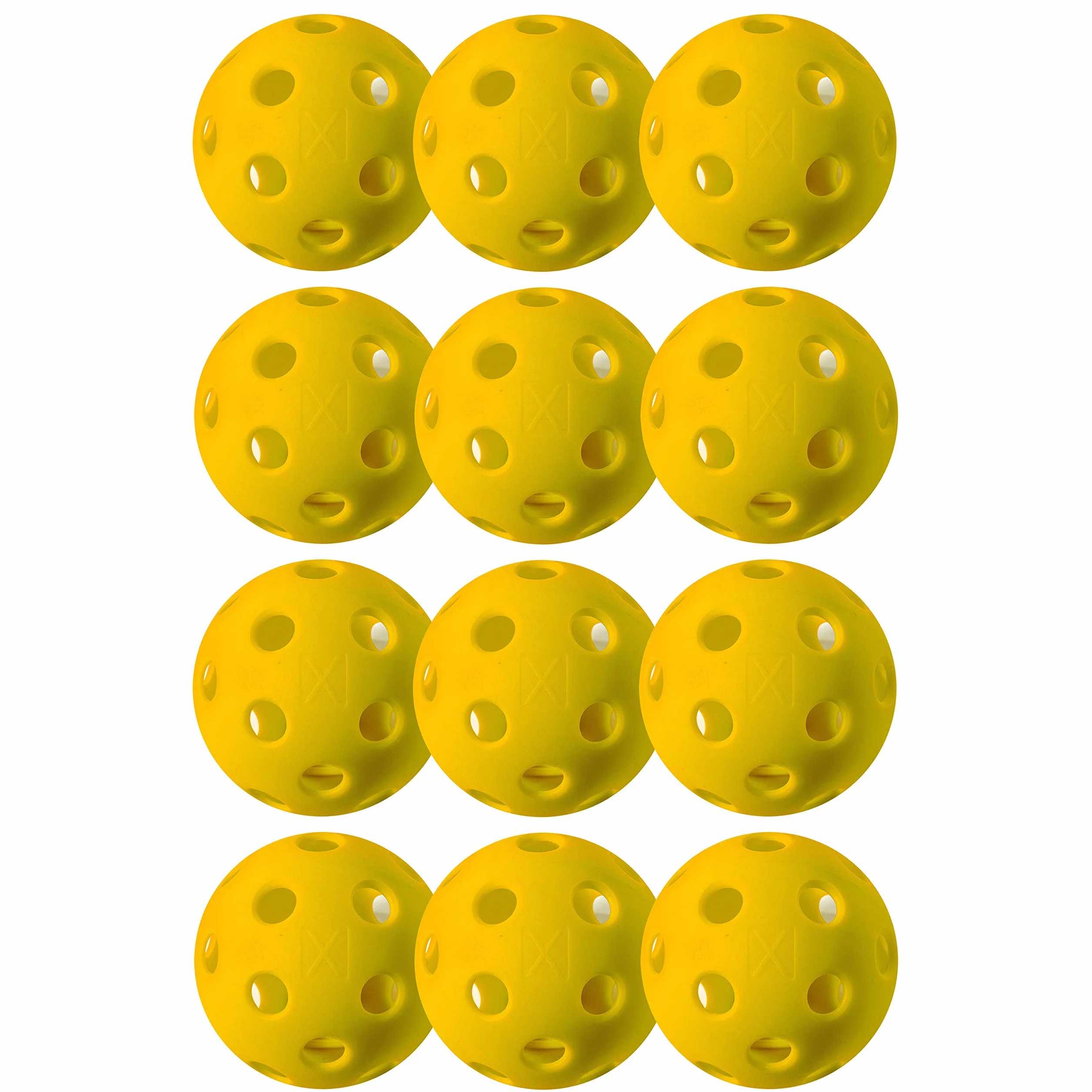 Franklin Sports X-26 Indoor Pickleballs - piłki do pickleballa halowego - USA Pickleball (USAPA) zatwierdzone piłki turniejowe - 12 sztuk wewnątrz pickleballs - żółte