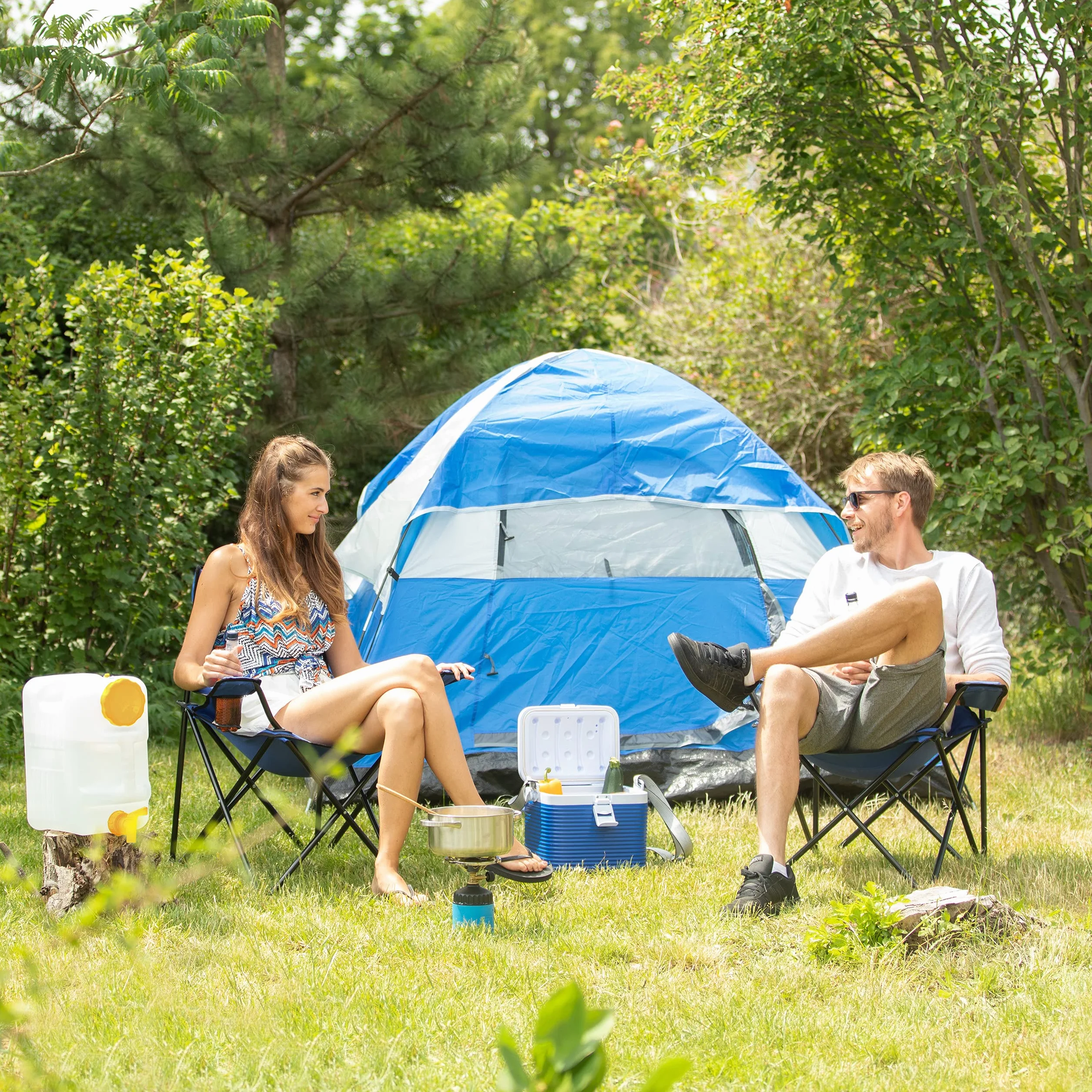 Relaxdays Kanister na wodę z kranikiem, 15 l, tworzywo sztuczne, bez BPA, uchwyt, baniak, biały/pomarańczowy
