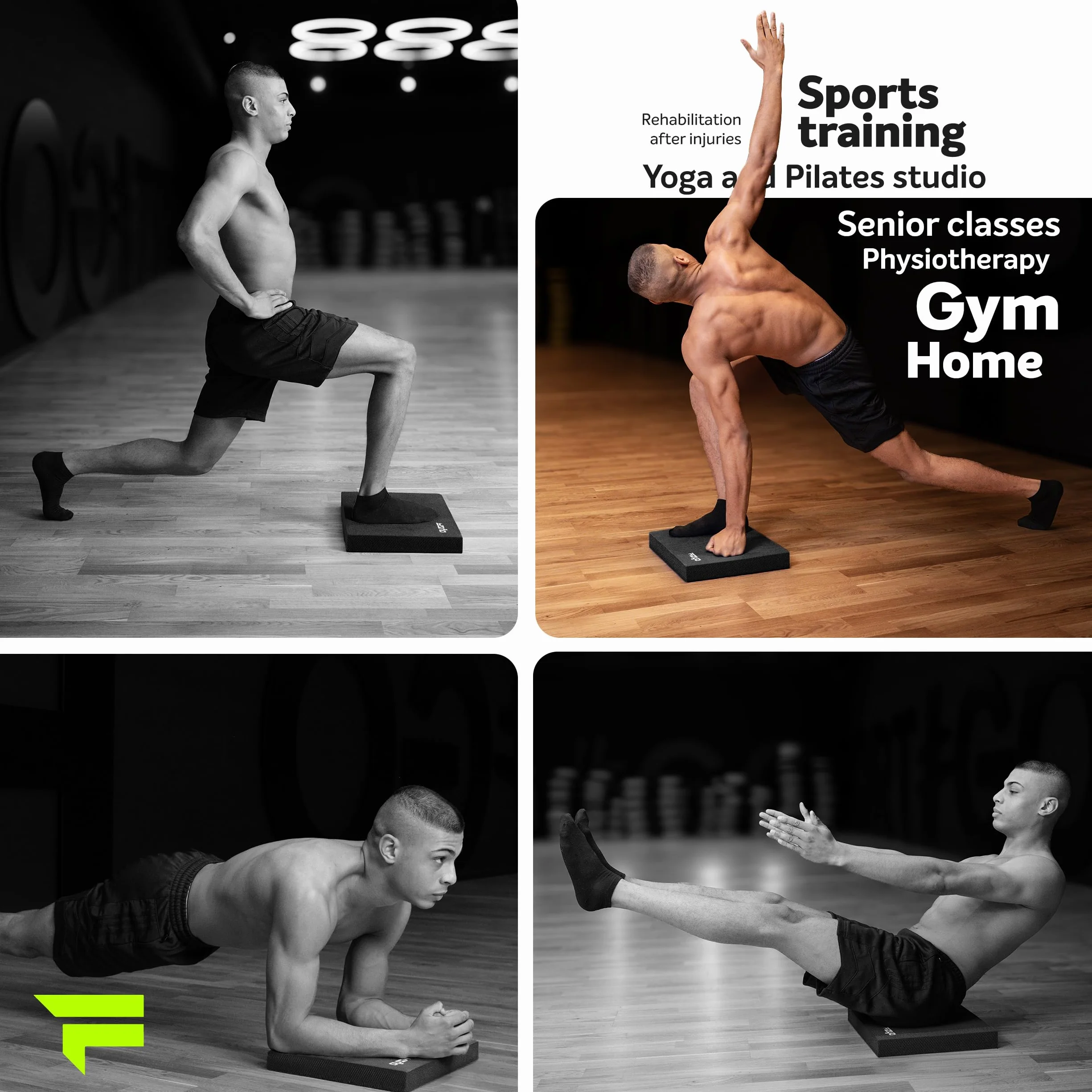 Fizyo Balance Pad - Antypoślizgowa Piankowa Mata do Jogi, Fitnessu, Pilatesu, Ćwiczeń Równowagi, Balansowania, Podkładka Stabilizująca, Koordynacyjna Poduszka, Miękka Pianka