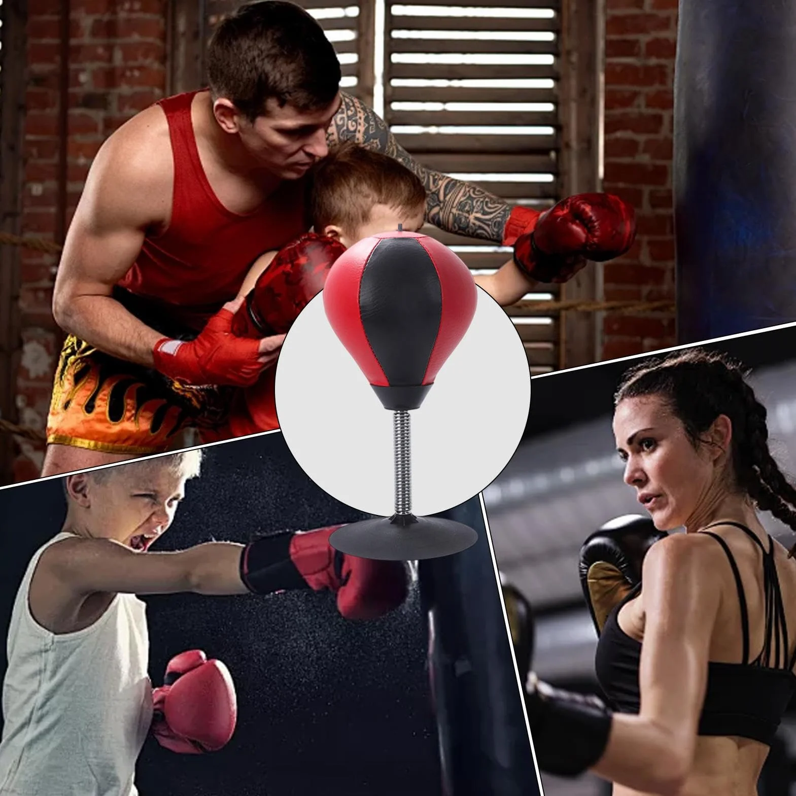 Desktop Punching Bag with Suction Cup, Stress Relief Boxing Ball for Kids Reaction Speed