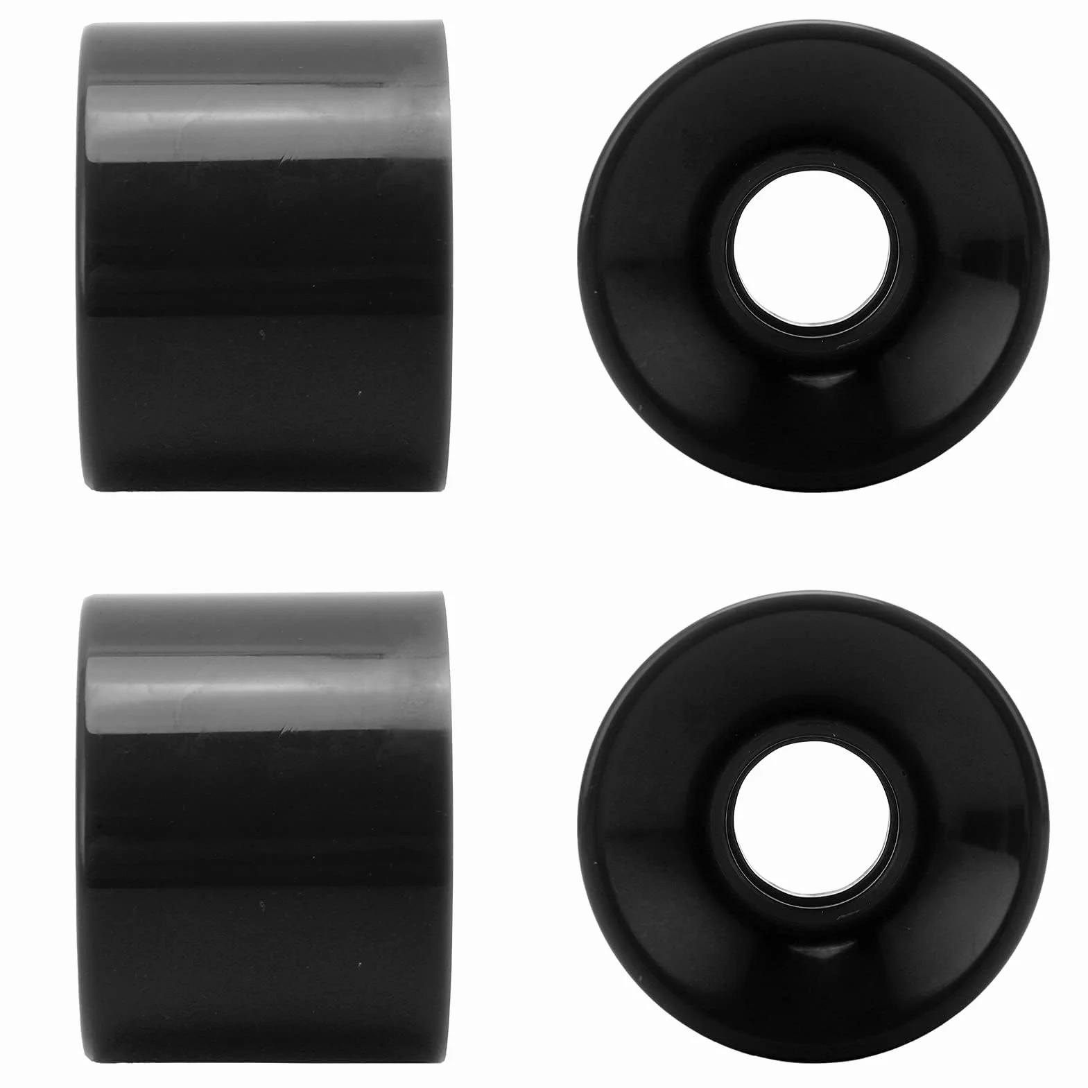 4 Szt. Kółka do Deskorolki 60x45mm 78A Kółka do Longboardów Cruiser Akcesoria do Wymiany(czarny)