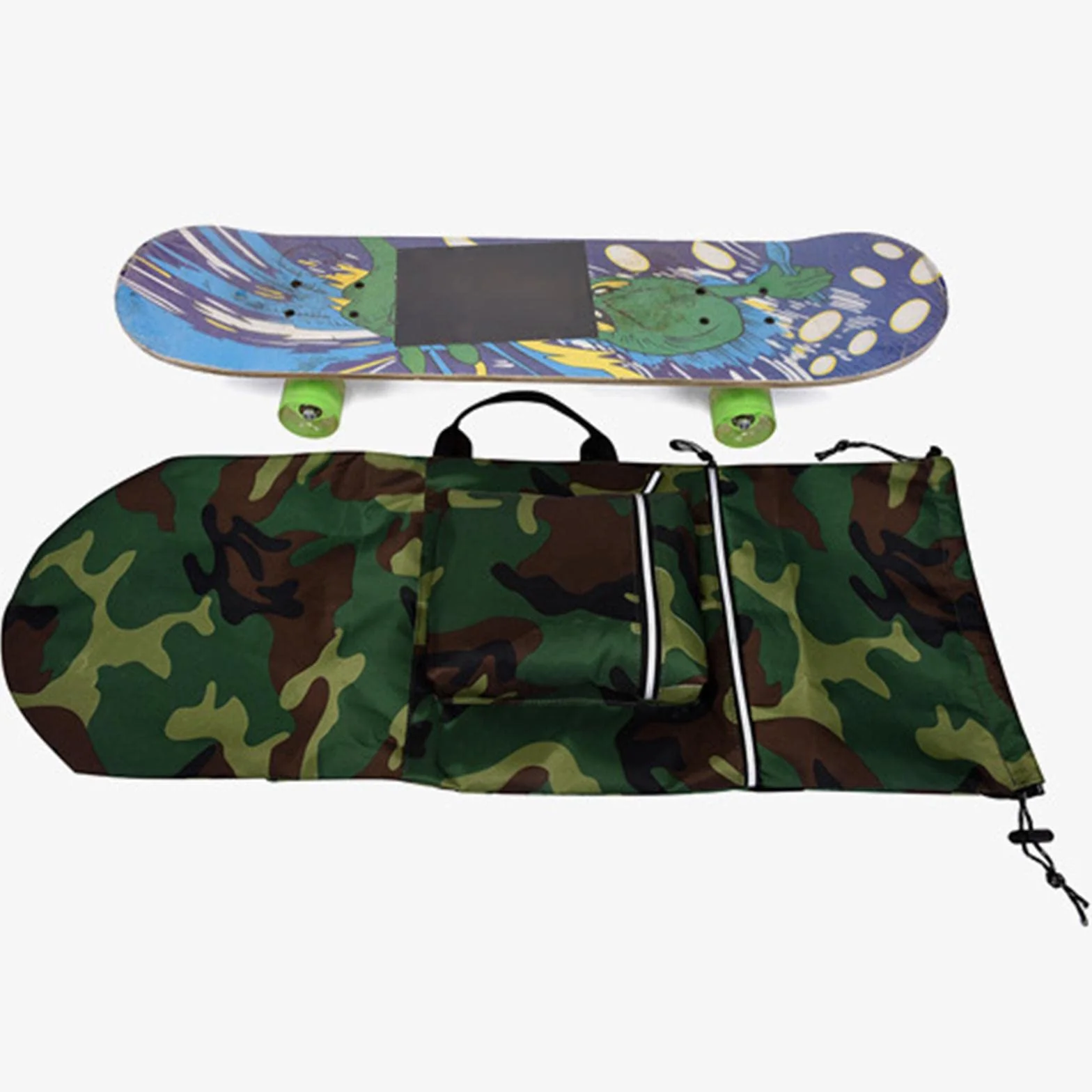 Plecak deskorolkowy wodoodporny składany z uchwytem nośnik Longboard czarny