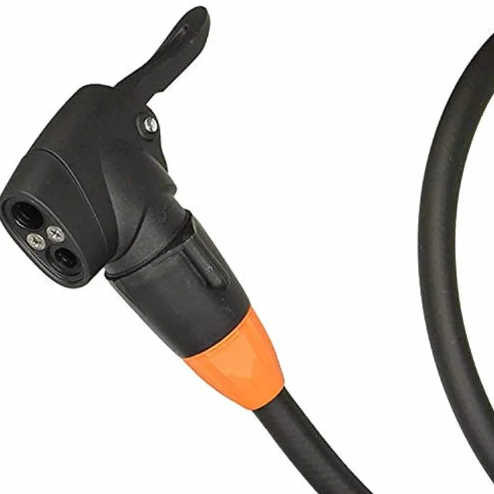 SKS GERMANY Dętka pompy rowerowej głowica pompy z wężem kompatybilna z kompresorem Racing Compressor, wszystkie rodzaje zaworów, gwint M 8 x 0,75, czarny, długi 125