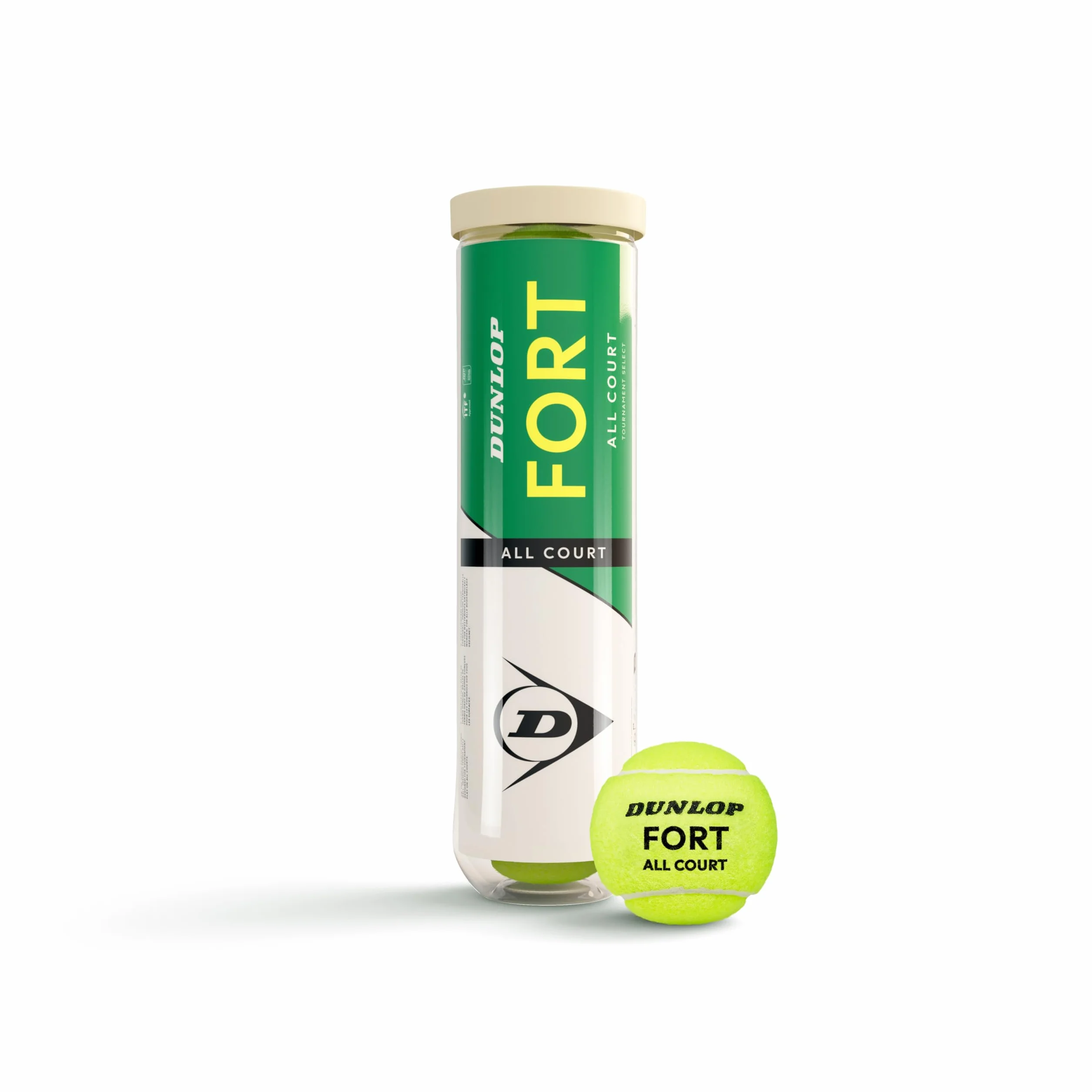 DUNLOP Piłka tenisowa Fort All Court TS – do piasku, twardego podłoża i trawnika (4 piłki)