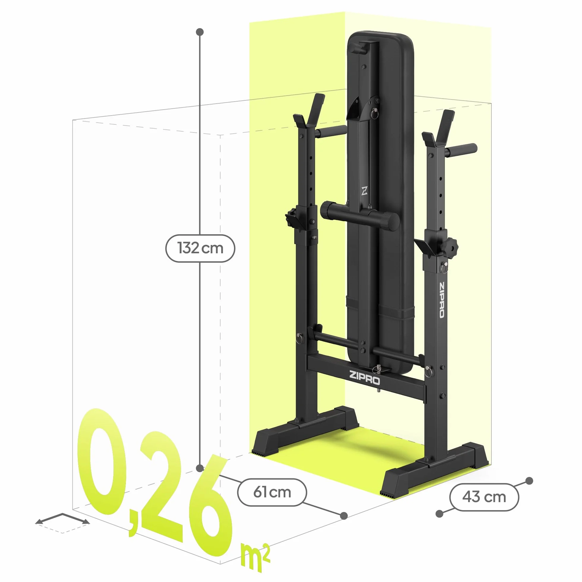 Zipro Uniseks 11926649 Ławka Treningowa, Czarny, do 230 kg