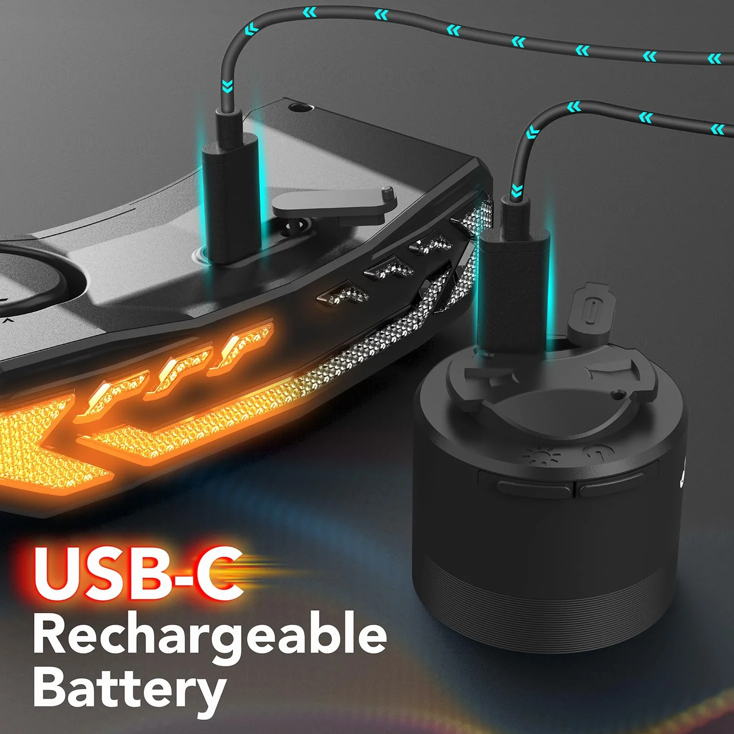 Fosmon Tylne światło rowerowe z przednim światłem, alarm 110 dB, automatyczne światła hamowania, pilot zdalnego sterowania, ładowanie USB-C