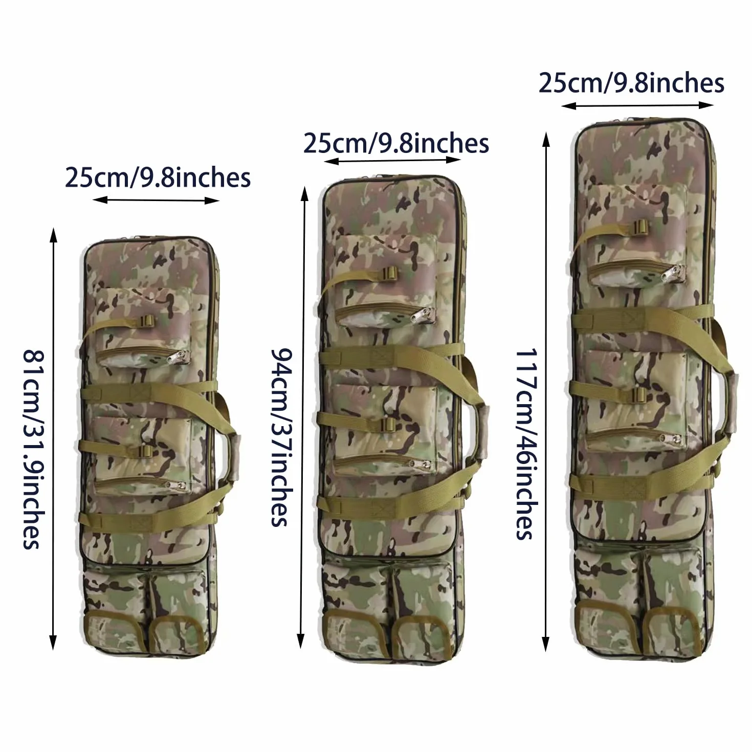 Futerał Na Broń Długi Taktyczna Torba Na Broń Strzelba Airsoft 32/38/46 Cali Z Paskiem Na Ramię I 4 Kieszeniami