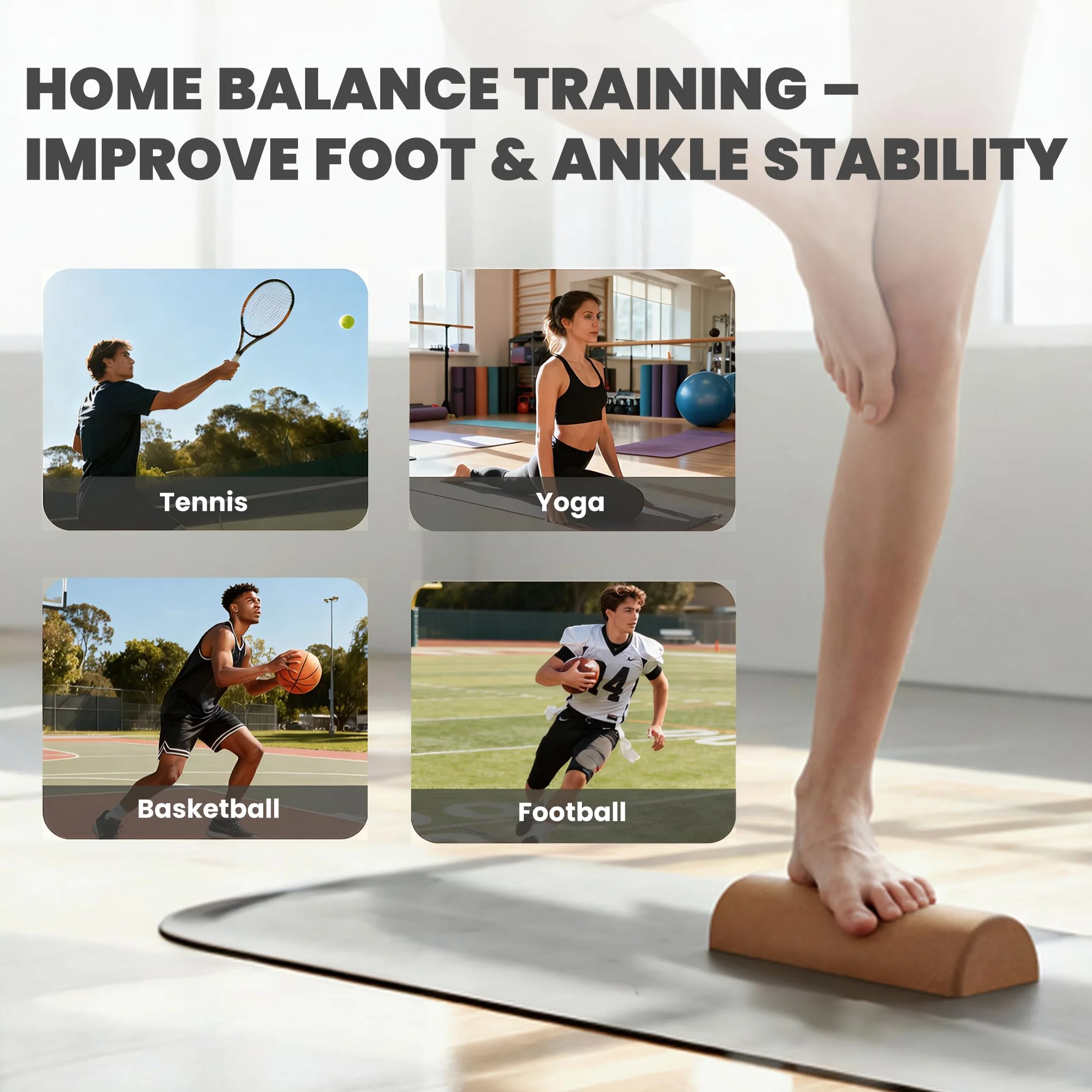 Premium Cork Balance Board 4 w 1 zestaw do treningu balansu antypoślizgowa