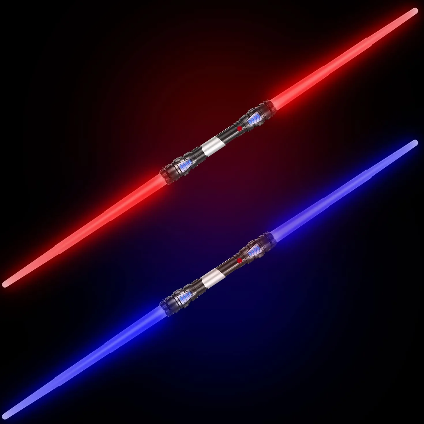 Miecz laserowy o podwójnym ostrzu Miecz laserowy 138 cm z oświetleniem i dźwiękiem (Czerwony)