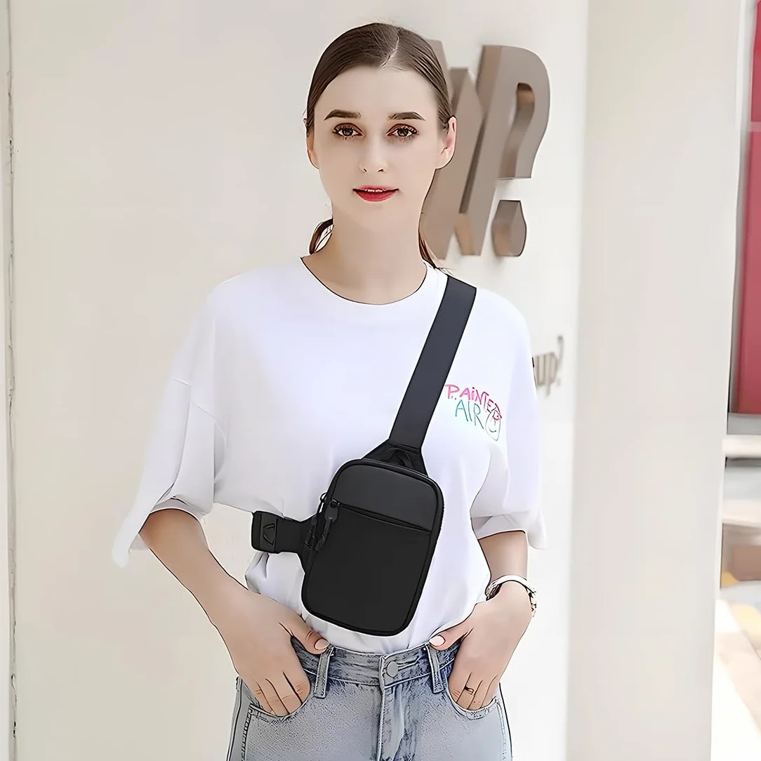 Męska torba na klatkę piersiową wodoszczelna sling crossbody bag czarna