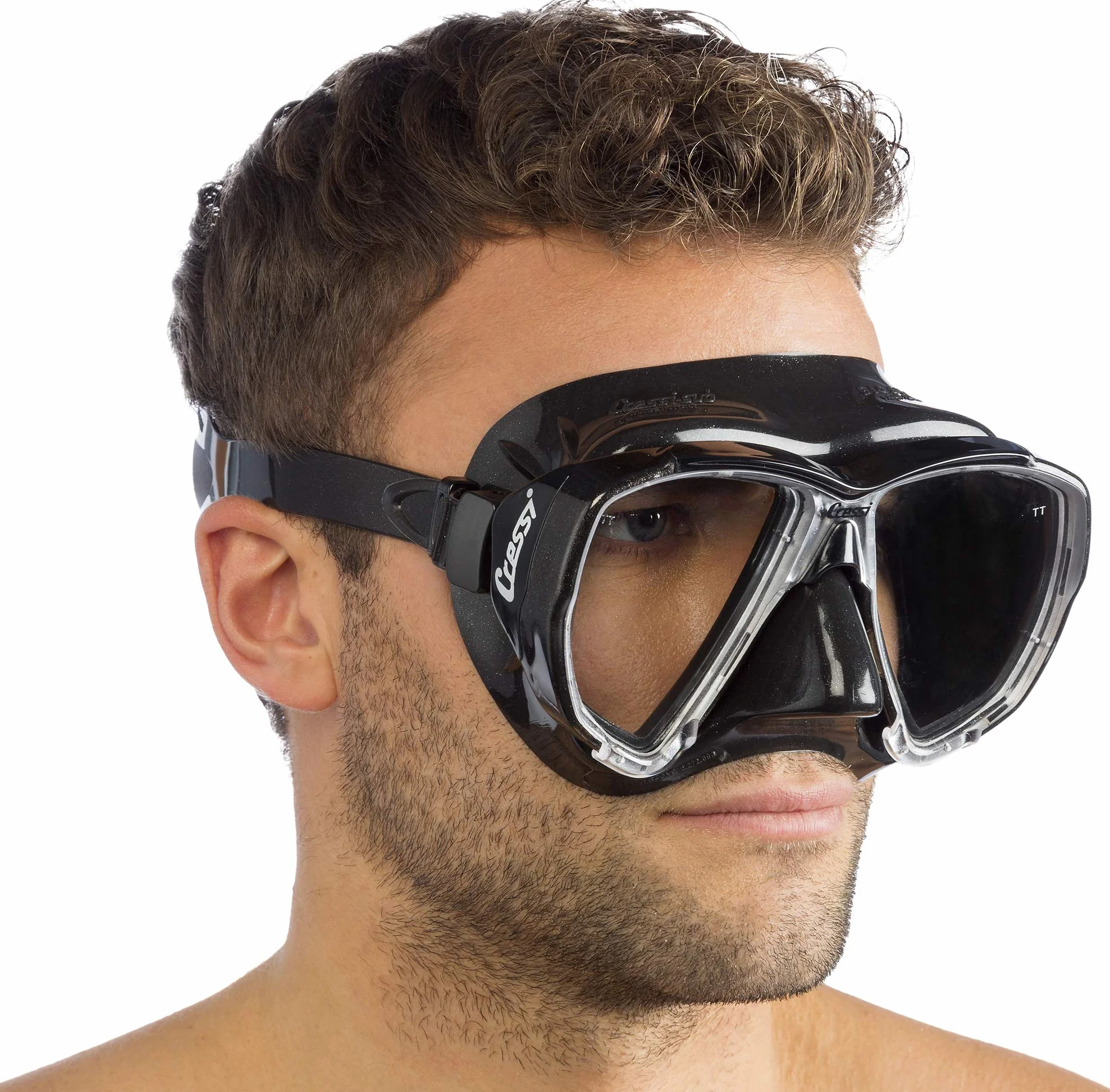 CRESSI Big Eyes Seal Dry Combo Black/Black Diving Snorkeling Mask Snorkel Set for Adults