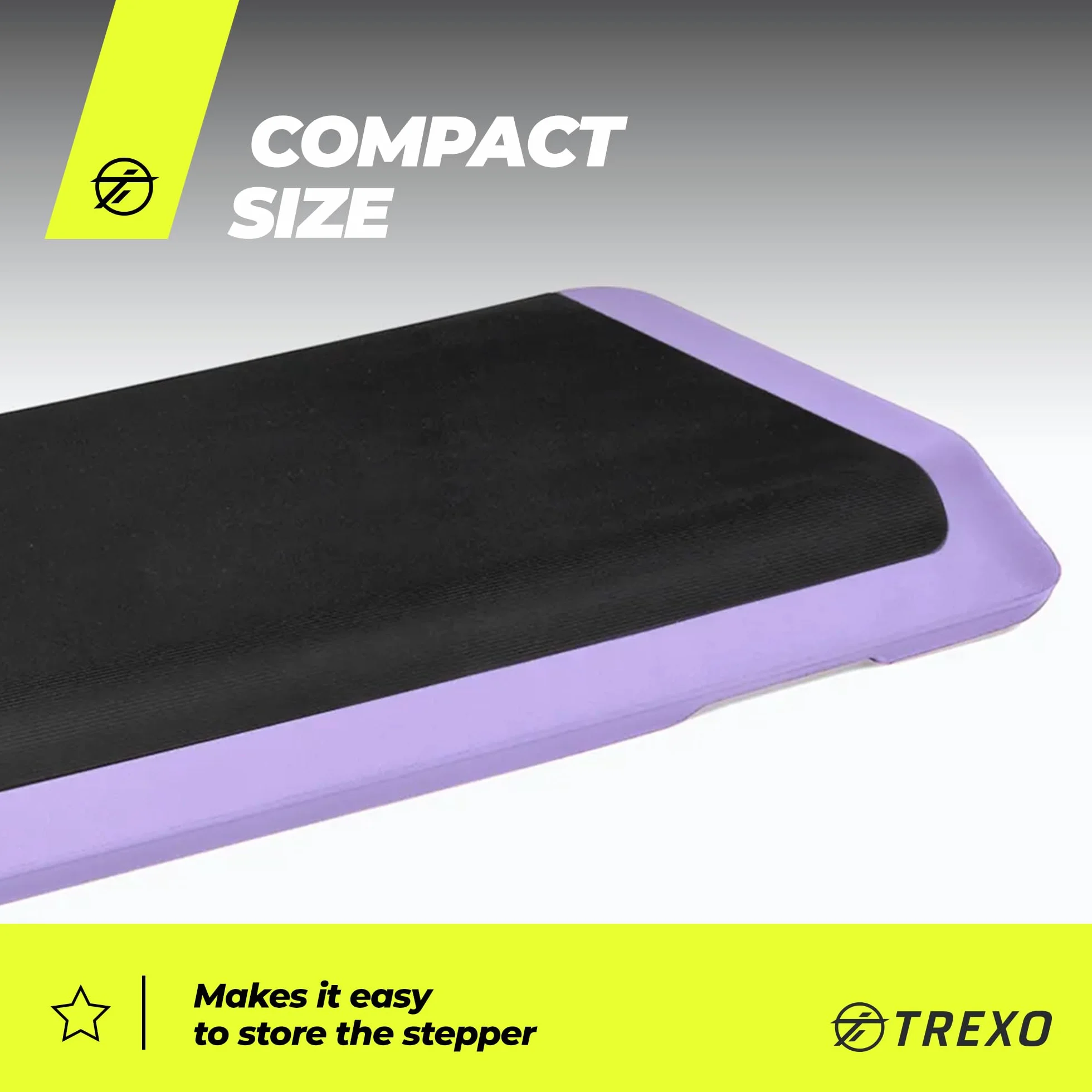 TREXO Stepper Stepper do aerobiku do domu, regulowana wysokość 10|15|20 cm, akcesoria do ćwiczeń do 250 kg, kolor różowy, pomarańczowy, szary, 109 x 41 cm