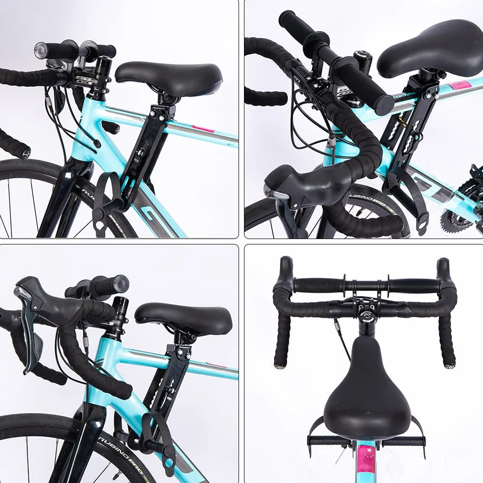 ADDLIVE Fotelik rowerowy dla dzieci, przedni montaż fotelika rowerowego dla dzieci, siodełko rowerowe MTB, przednia kierownica rowerowa z pedałem dla dzieci w wieku 2-6 lat, zdejmowany przenośny fotel