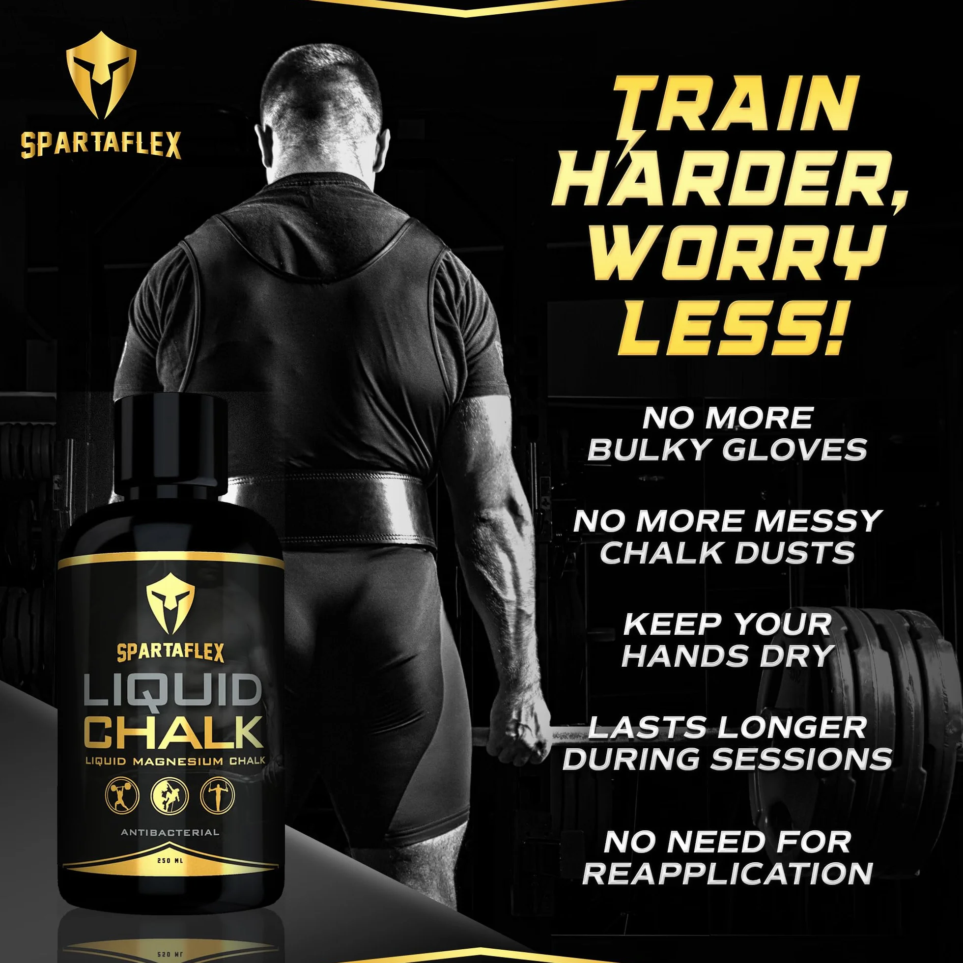 SpartaFlex Pro płynna kreda do podnoszenia ciężarów, wspinaczki, trójboju