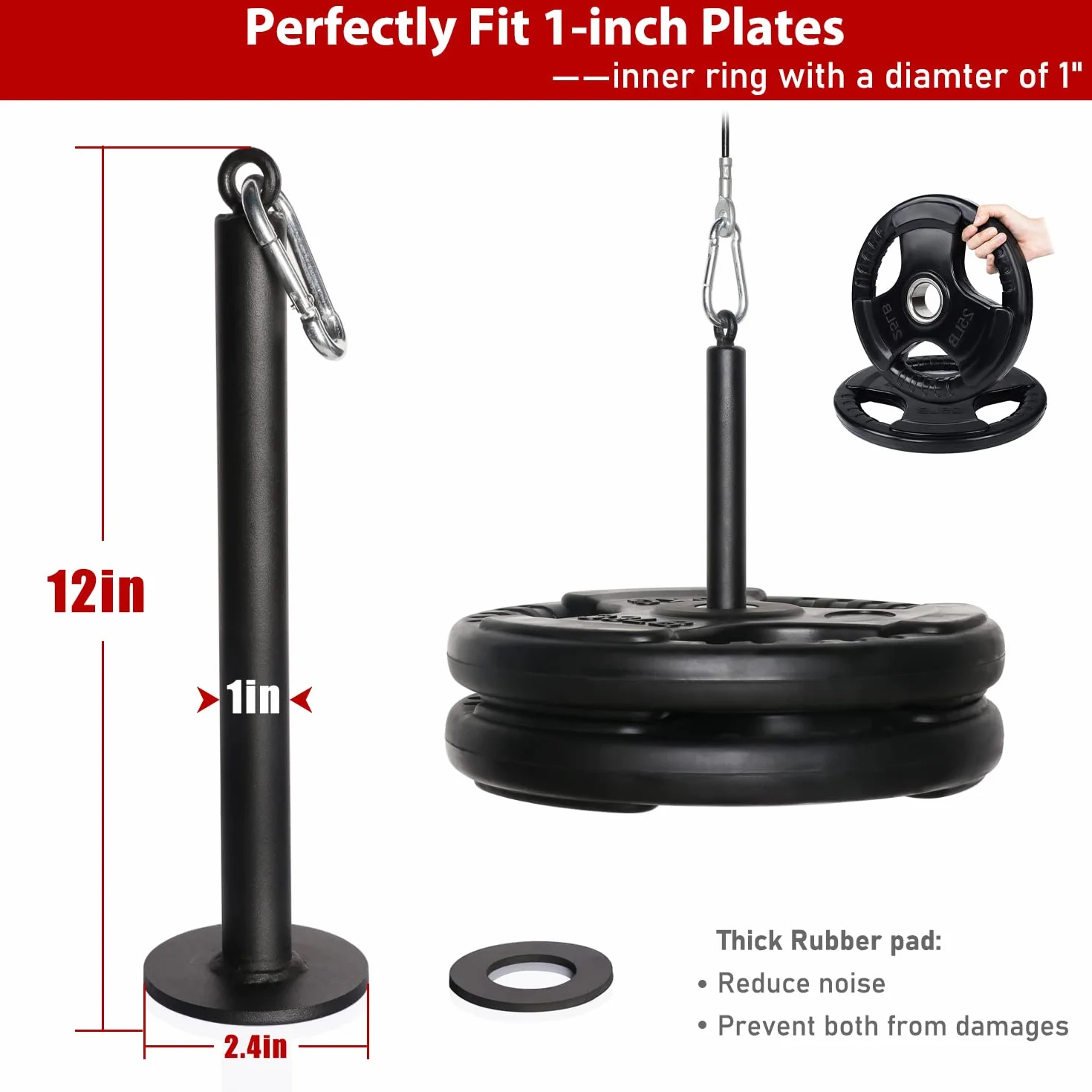 SYL Fitness Płyta obciążeniowa sztyft do ładowania 25 mm/50 mm, obciążnik