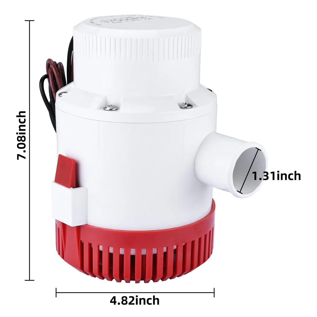 FreeTec Elektryczna pompa zęzowa, 12 V, 3700 gph, pompa głębinowa, pompa wodna do łodzi, jachtów, przyczep kempingowych, na zewnątrz (czerwona)