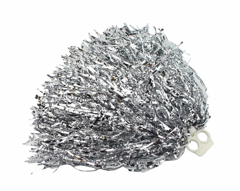 2 sztuki 70 g 30 cm cheerleaderka pierścień pompony sportowe akcesoria imprezowe Dance Ball Party Sport Pompony Sport Pompony Sport Party Sport Pompony Jubel Pompony dla kolekcjonerów duchów Zespół ducha Corporate Events (srebrne)
