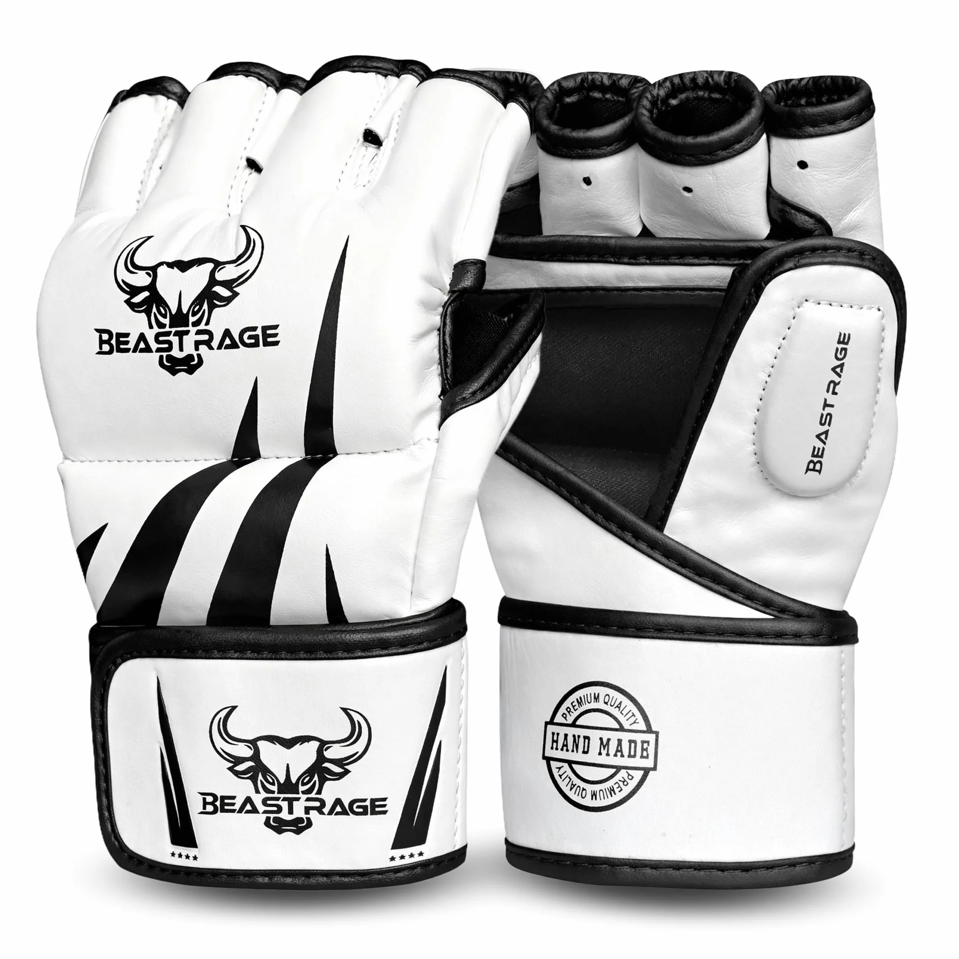 BEAST RAGE Rękawice do Grapplingu MMA Muay Thai Kickboxingu z Podparciem Nadgarstka