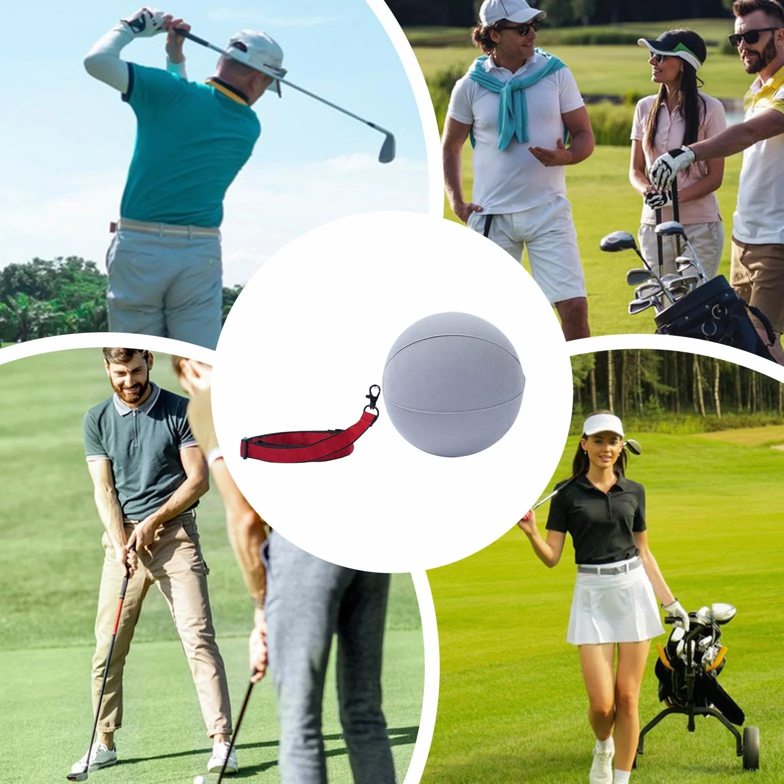 Smart Ball Golf Swing Trainer z pompką powietrza, inteligentny korektor postawy piłki dla początkujących golfistów, wspomagający trening korekcji postawy