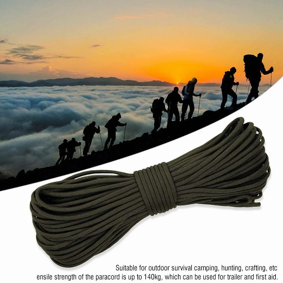 Paracord survivalowy VGEBY wytrzymały zielony wojskowy