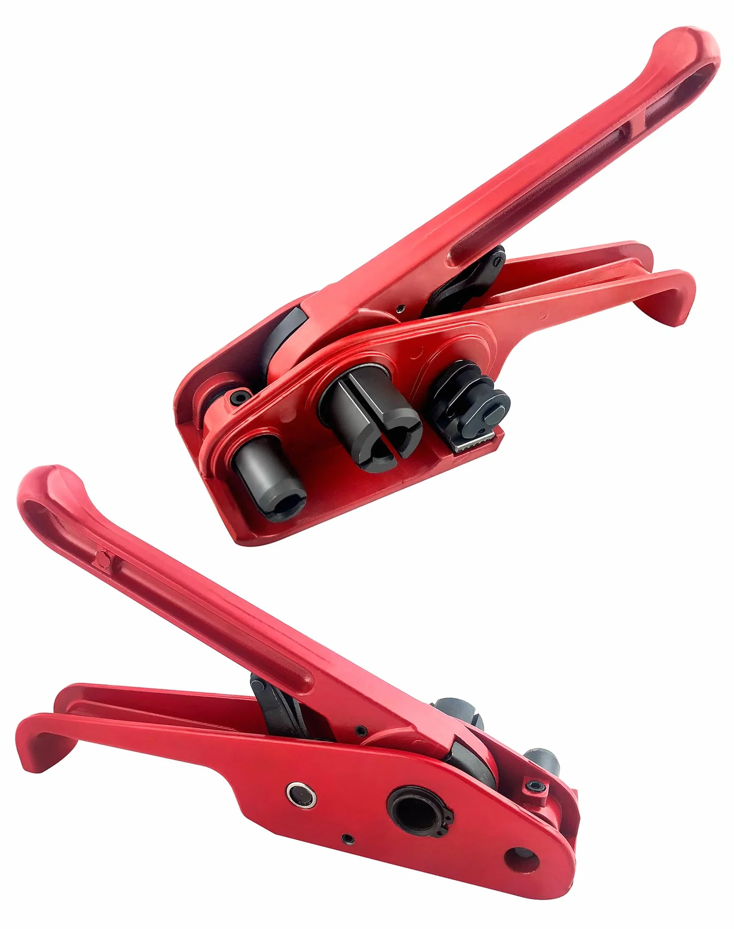 QWORK 2-częściowy ręczny przyrząd do spinania taśmą do plastikowego napinacza PP/PET 13mm-19mm