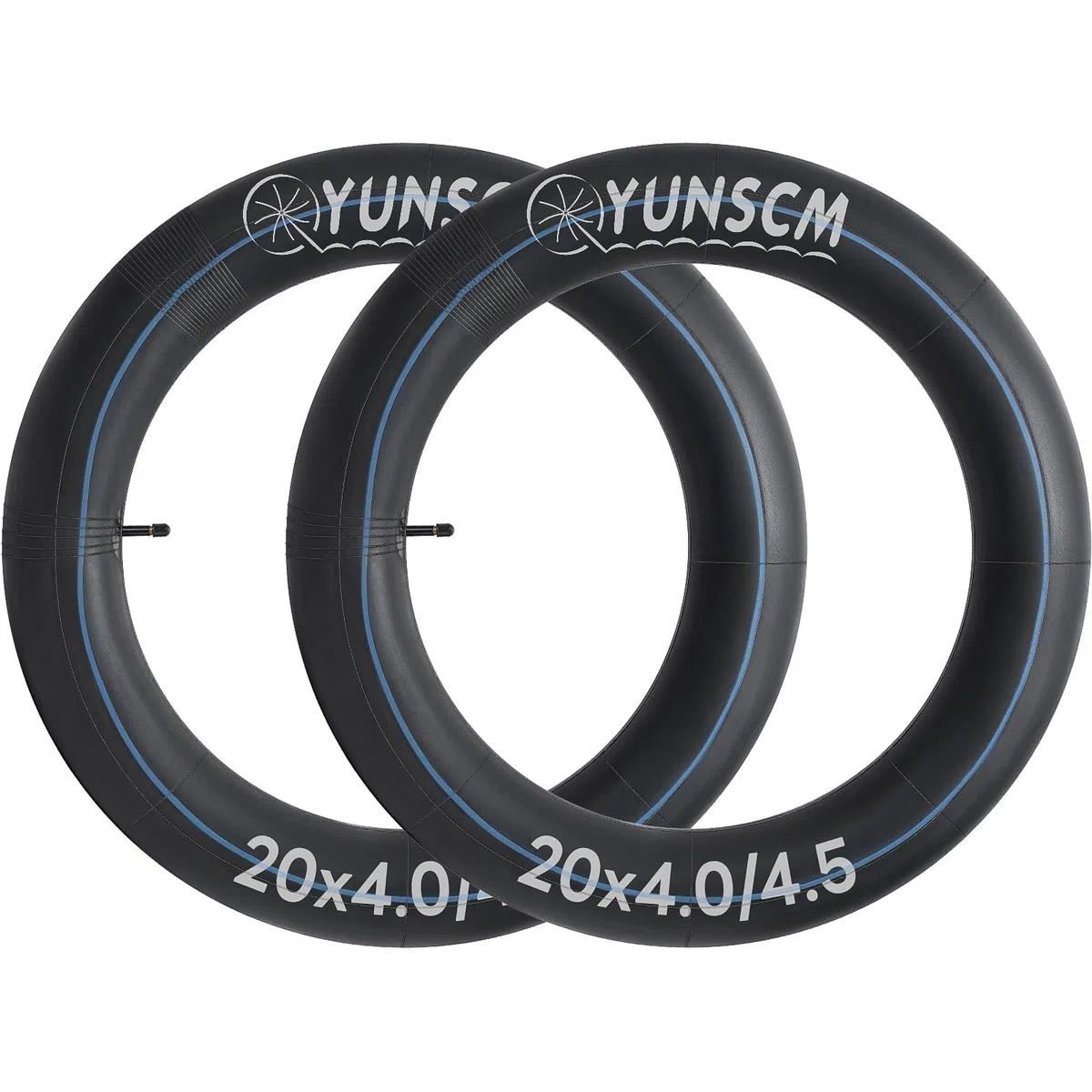YunSCM Dwupak 20" Bike Dętka 20x4.0/4.5 AV34mm Valve 20 x 4.0 20 x 4,2/20 x 4,5 cala gruba opona