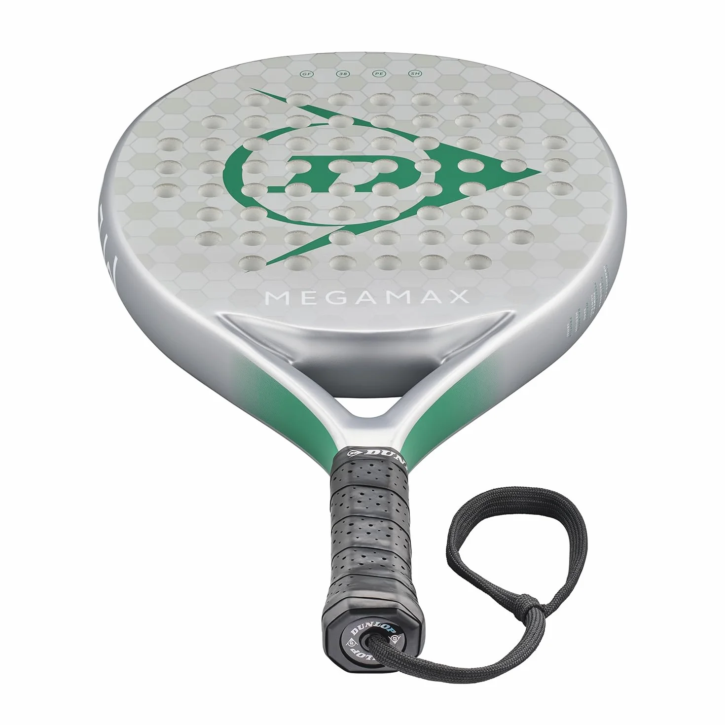 DUNLOP Padel Bat Megamax Silver – okrągła ramka grafitowa – Medium Balance Pro EVA Core – dla początkujących