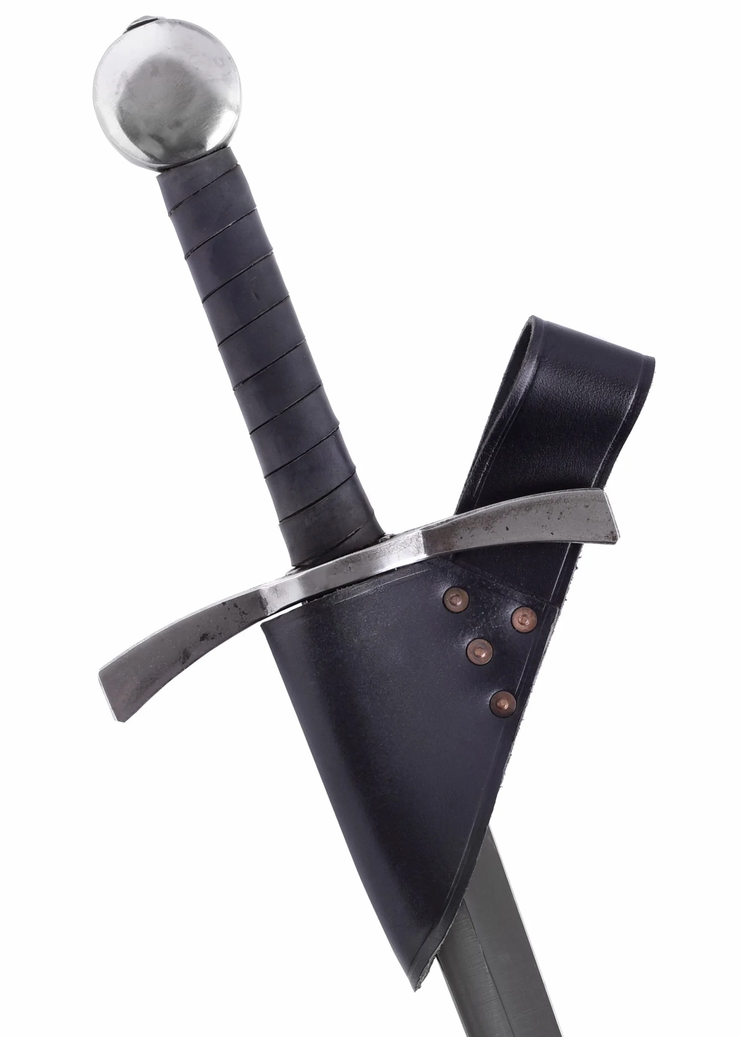 Battle-Merchant uchwyt na miecze z czarnej skóry, uchwyt na pas do mieczy, skórzany pokrowczyk, LARP, średniowiecze, wikingowie, odzież obozowiskowa, karnawał, impreza kostiumowa, Halloween