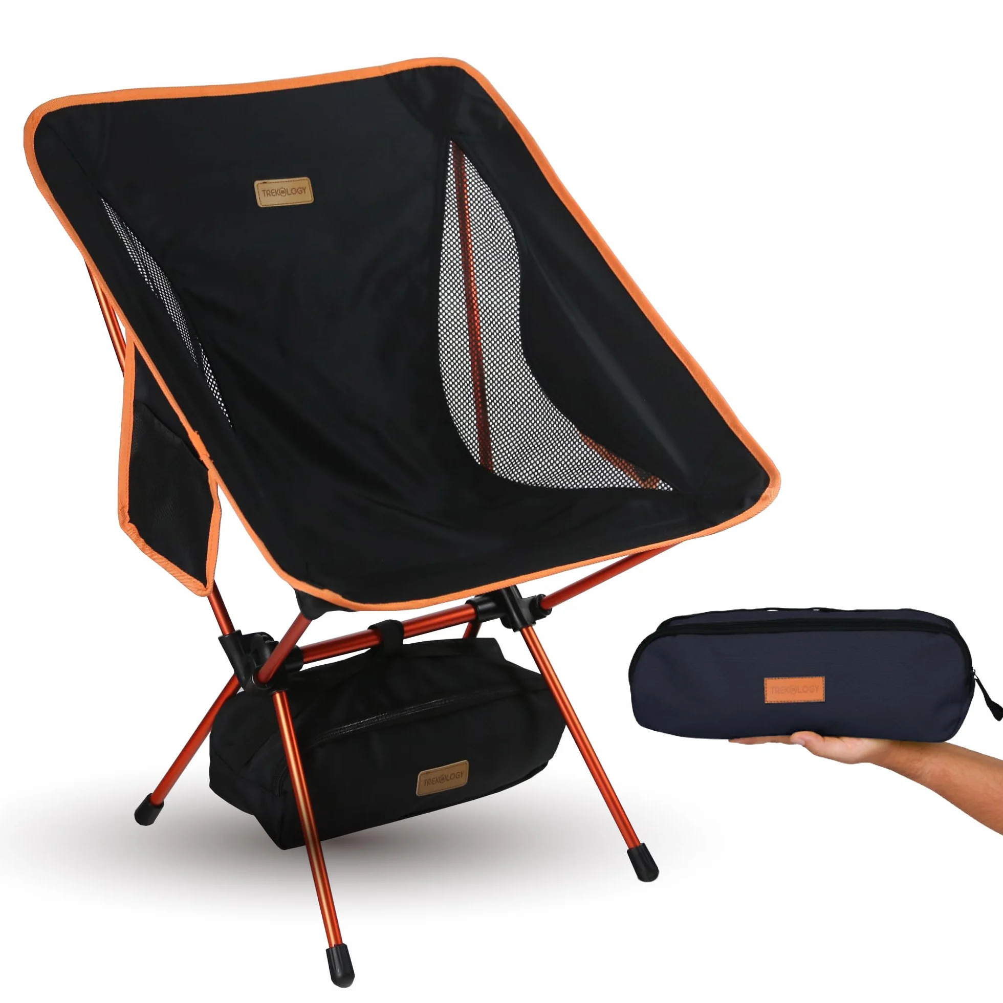TREKOLOGY YIZI GO krzesło kempingowe dla dorosłych – kompaktowe, lekkie 0,9 kg, nośność 136 kg, wytrzymałe aluminium, szybka instalacja, idealne do wędrówek z plecakiem, na plażę i przygody