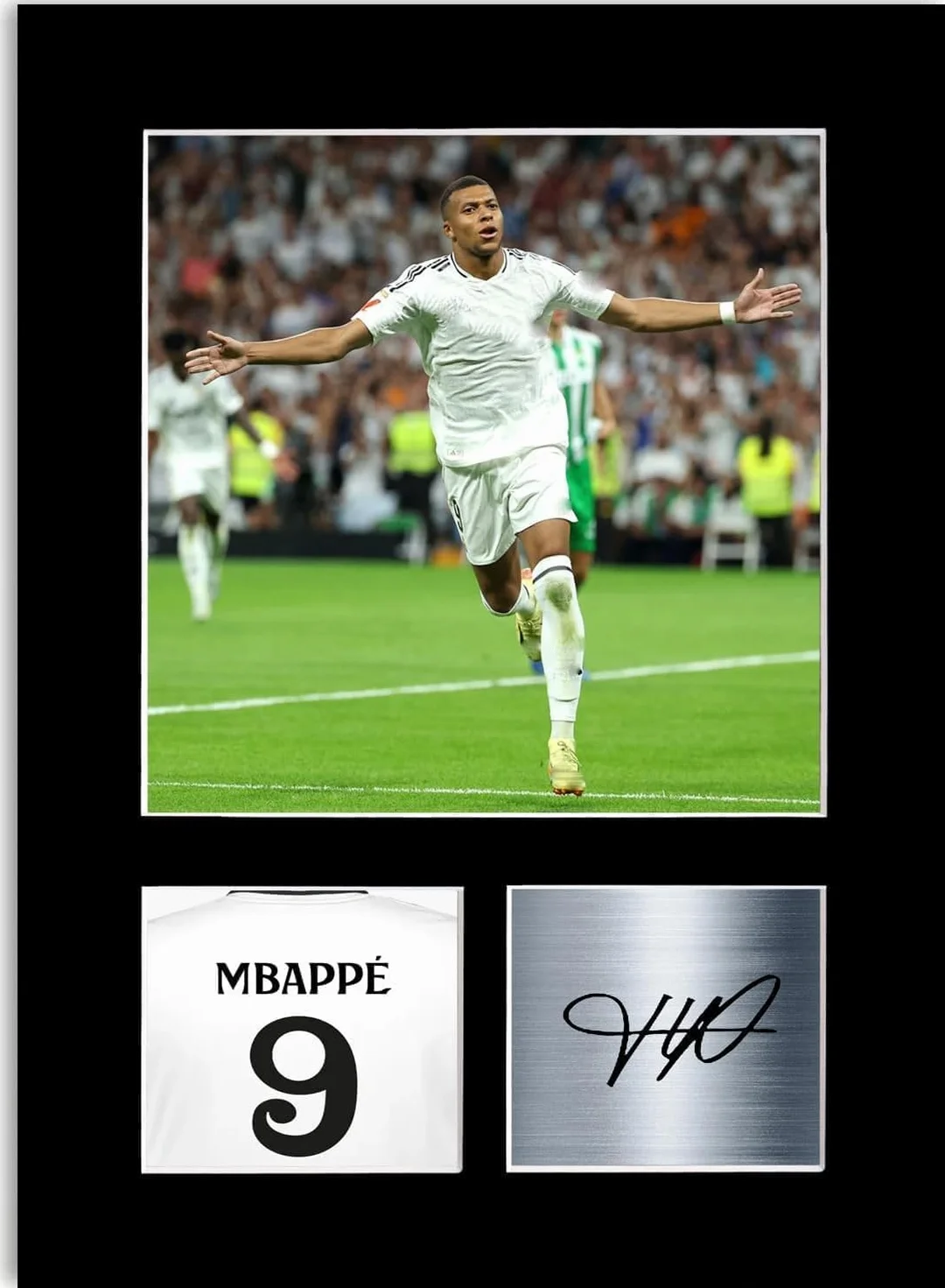 Kylian Mbappe 2024 Football Player A4 drukowany autograf płyta ścienna zdjęcie