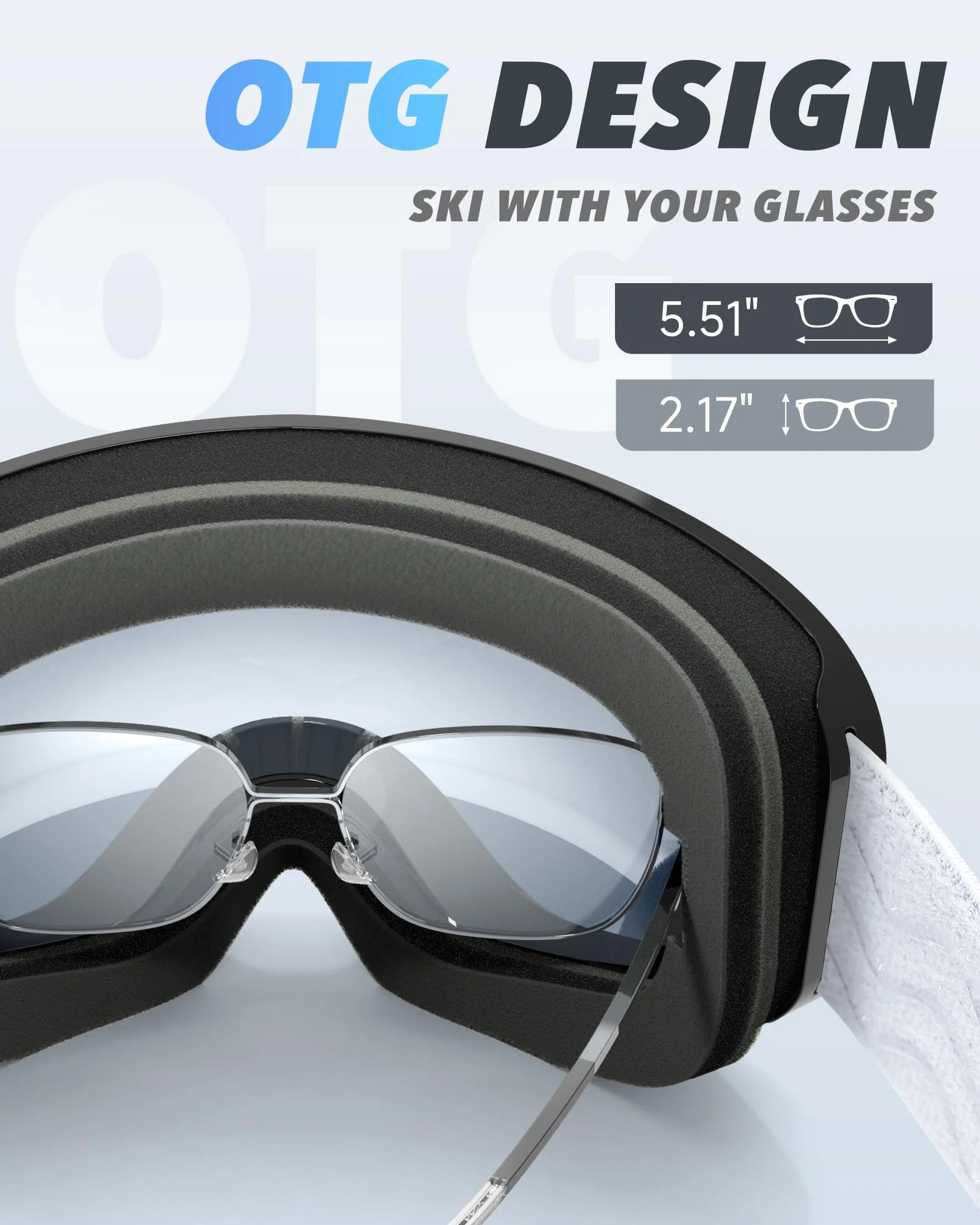 Gogle narciarskie, maska gogle narciarskie snowboardowe lustro dla mężczyzn kobiet dorosłych młodzieży młodzieży OTG kompatybilne z kaskiem, przeciwmgielne 100% ochrona przed promieniowaniem UV