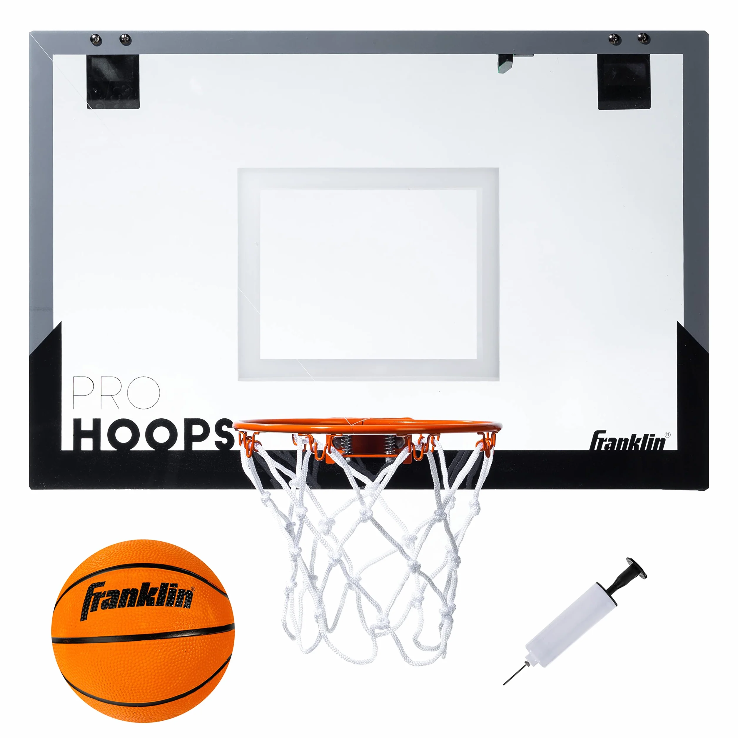 Franklin Sports Mini obręcze do koszykówki dla dzieci, do wewnątrz, nad drzwiami, mini obręcz + zestawy do koszykówki - idealne akcesorium do gier do sypialni + biura