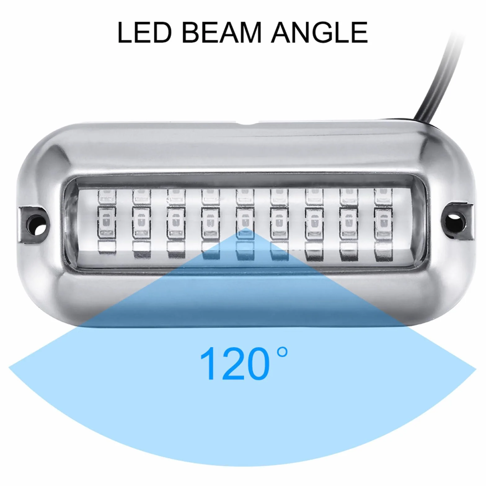 2 x 27 diod LED, podwodne światło łodzi, 12 V-30 V, tylne światło ryb, sygnalizacja, do łodzi, na pokład, kajak, jacht, morski, ponton