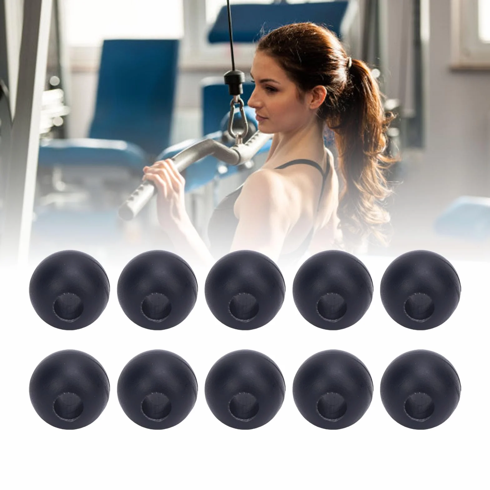 Zestaw Blokad do Kulek do Krążka Fitness, 10 Wytrzymałych Gumowych Części łączących Liny do Maszyn Gimnastycznych do Wszechstronnych Treningów na Siłowni lub w Domu