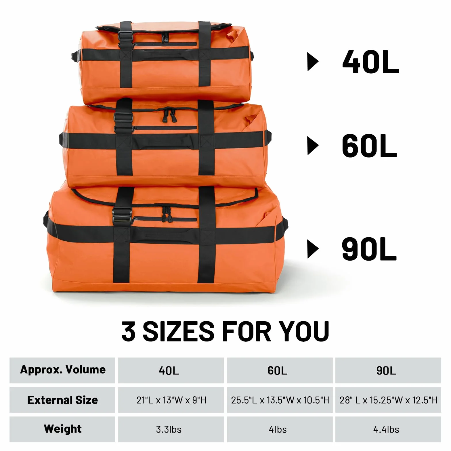 MIER torba sportowa dla mężczyzn, wodoszczelna, duża, wytrzymała, torba podróżna, przeznaczona na siłownię, sport, podróże, torba Duffle, 40L/60L/90L, z plecakiem, paskami i kieszenią na buty