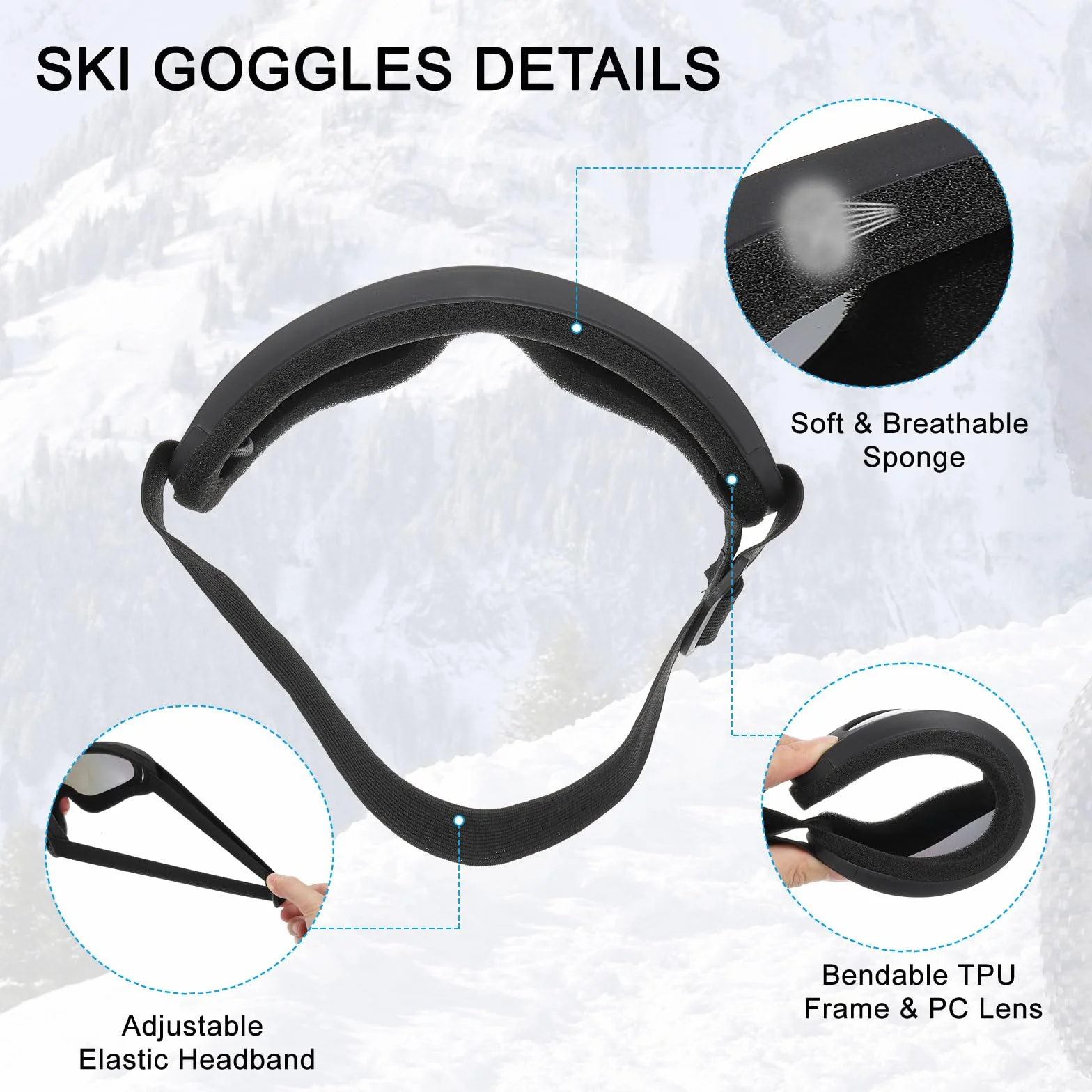 PATIKIL Dirt Bike Gogle, gogle motocyklowe, ATV, gogle narciarskie, kask wyścigowy, wiatroszczelne, do nurkowania, jazdy na nartach