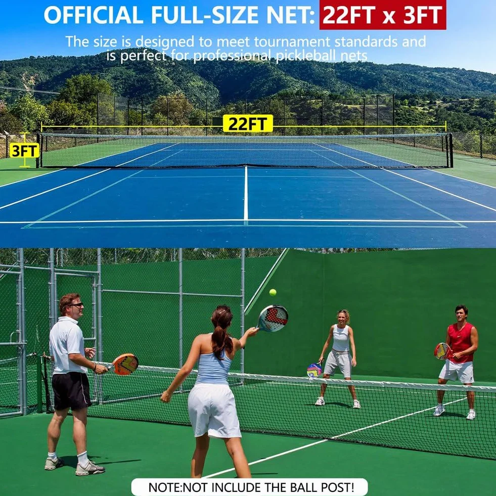 Przenośny System Siatki do Pickleballa do Gry w Pomieszczeniach/na Zewnątrz, 22 Stopy Regulowana Siatka do Pickleballa do Instalacji w Ogrodzie.