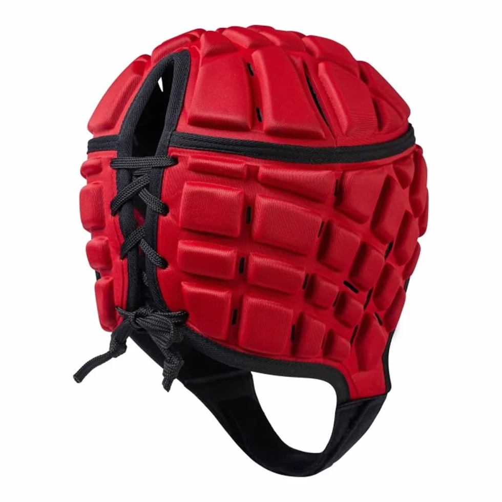 Canterbury Unisex Raze Rugby Headguard | Scrum Cap, pełne pokrycie | pasek pod brodę z miękkimi krawędziami | zaprojektowane otwory wspomagające wentylację | wyściółka piankowa osłona głowy, czerwona
