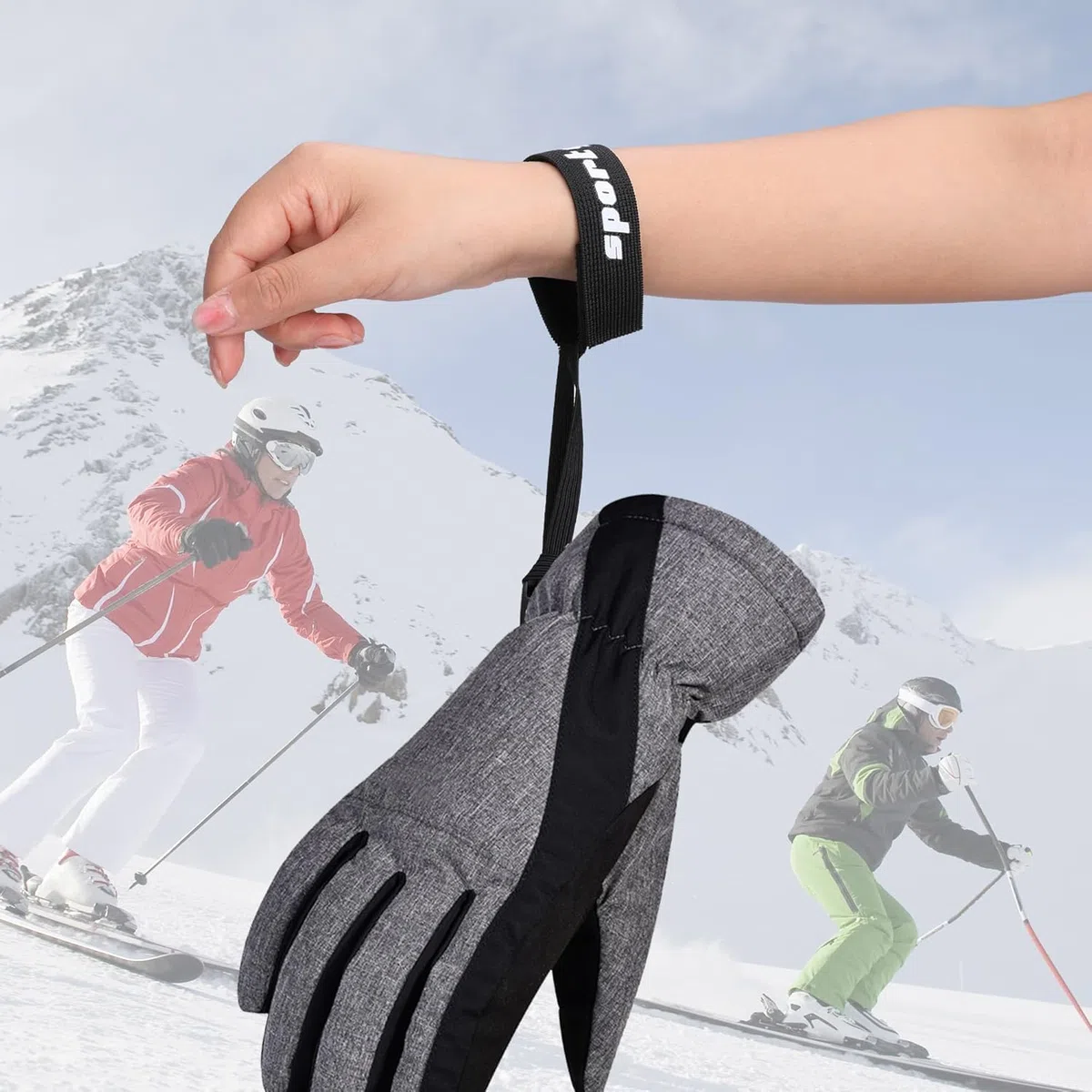 GIONAR 4 sztuki linki do rękawic narciarskich – smycz do jazdy na snowboardzie – do uprawiania sportów na świeżym powietrzu