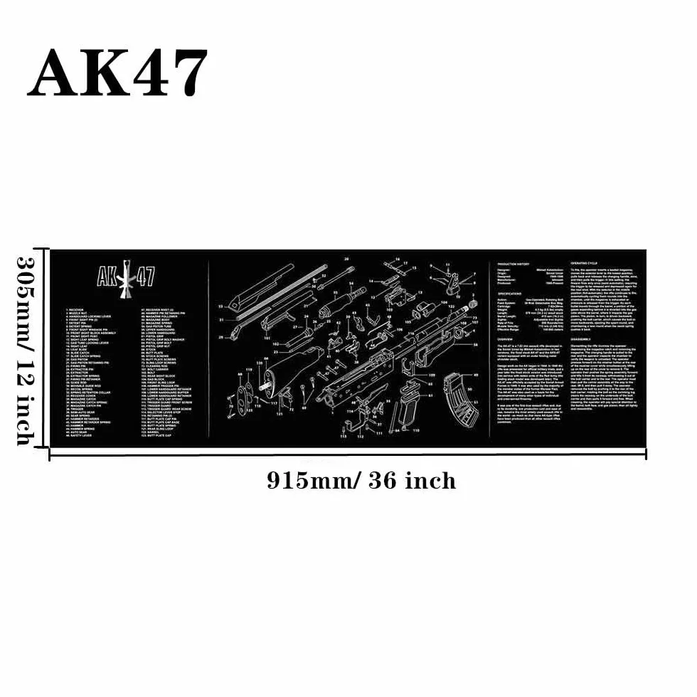 Jungle Leopard Schemat części gumowej podkładki pod mysz do czyszczenia broni AR15 AK47 GL0CK Sig 1911