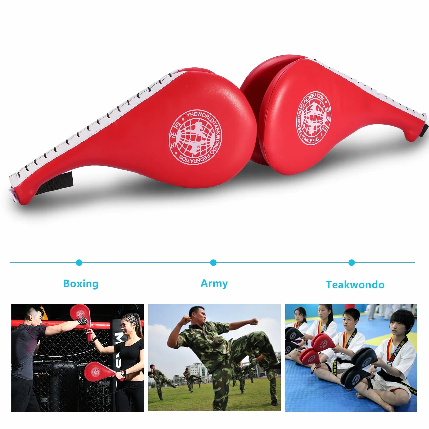 Taekwondo Pad Pads Trwały Pad Trening Boks Sztuki walki Taekwondo Karate Kickboxing Kickboxing Praktyka padów (czerwony)