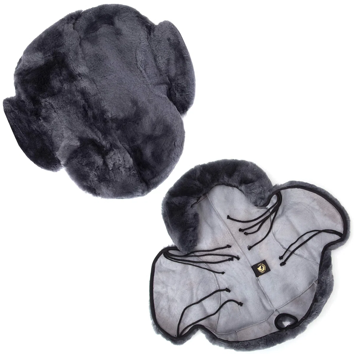 Western Merino Sheepskin Saddle Seat Cover -Riding weern futro jagnięce pokrowiec na siodełko (antracyt)