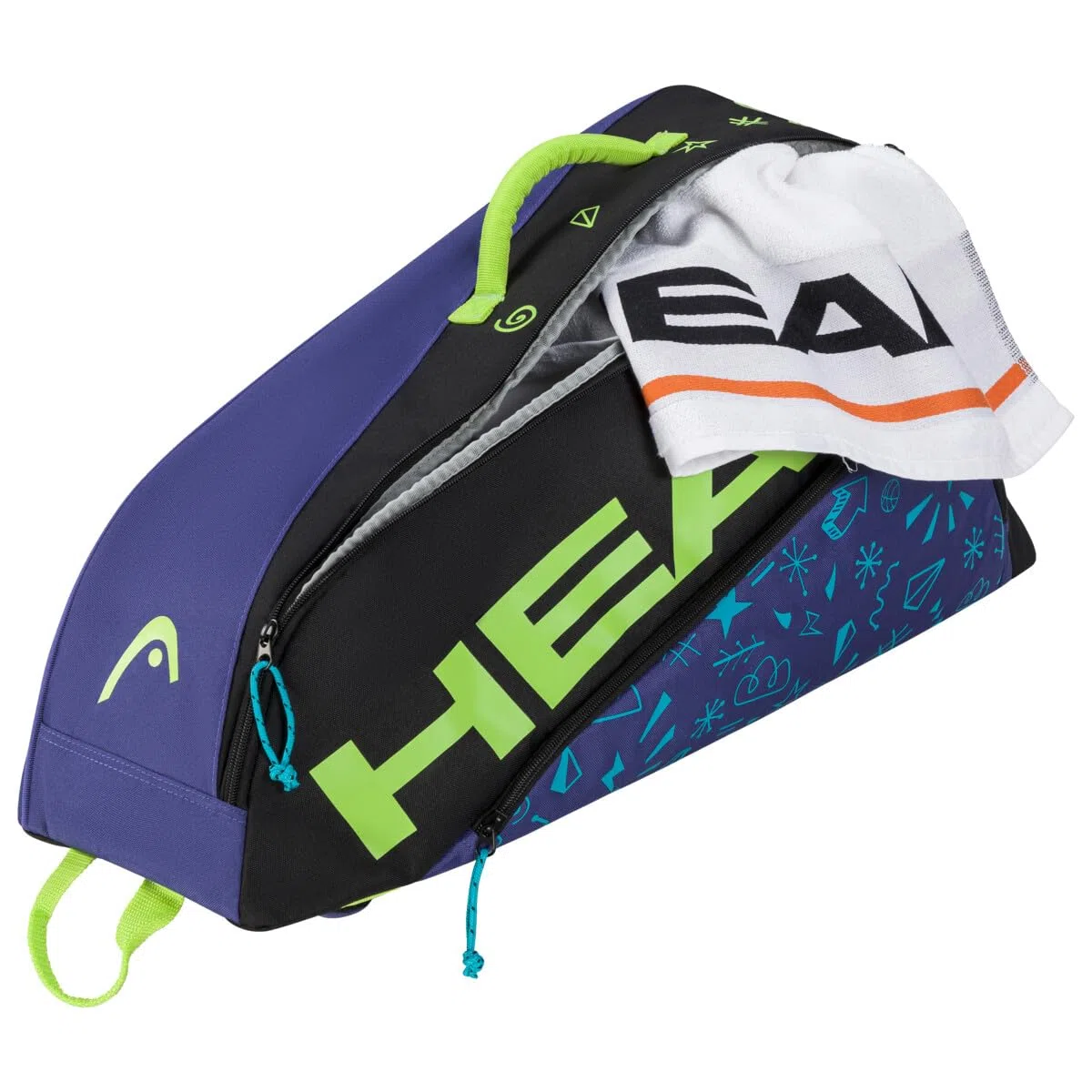 HEAD Unisex Youth JR Tour Racquet Bag Monster torba tenisowa, zielona kwasowo-czarna, S